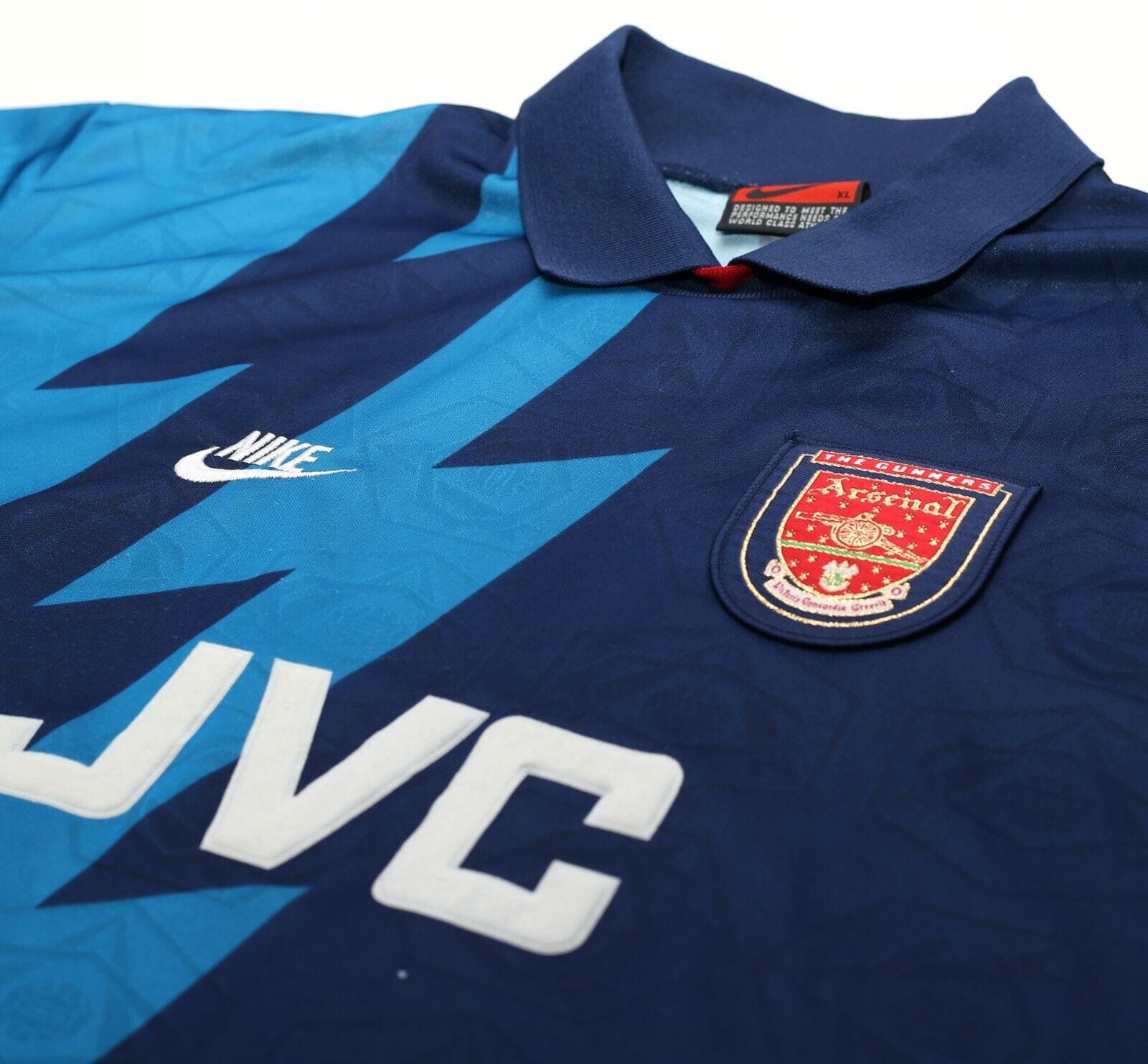 1995/96 BERGKAMP #10 Arsenal Vintage Nike Away Football Shirt Jersey (L/XL)