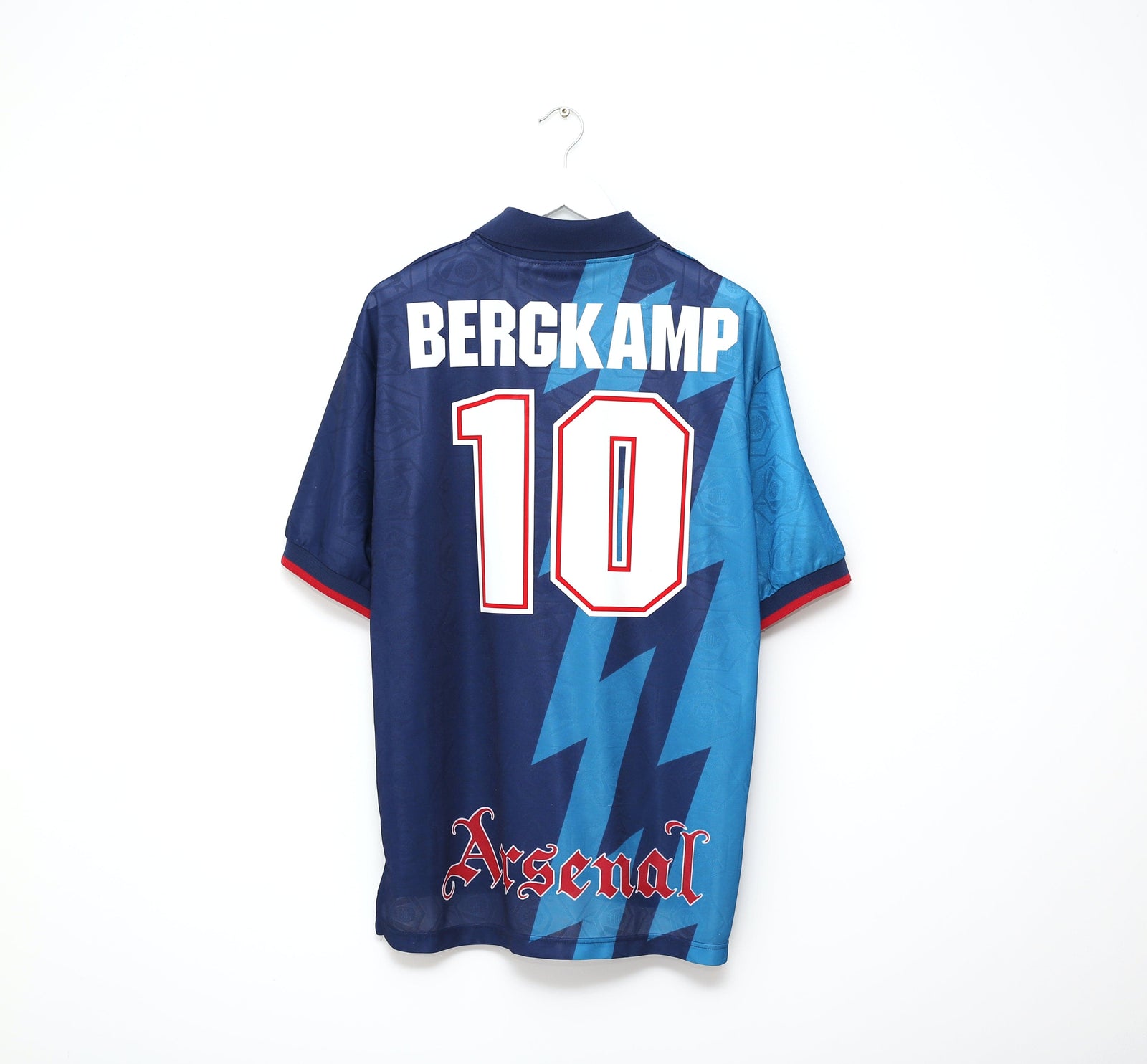 1995/96 BERGKAMP #10 Arsenal Vintage Nike Away Football Shirt Jersey (L/XL)