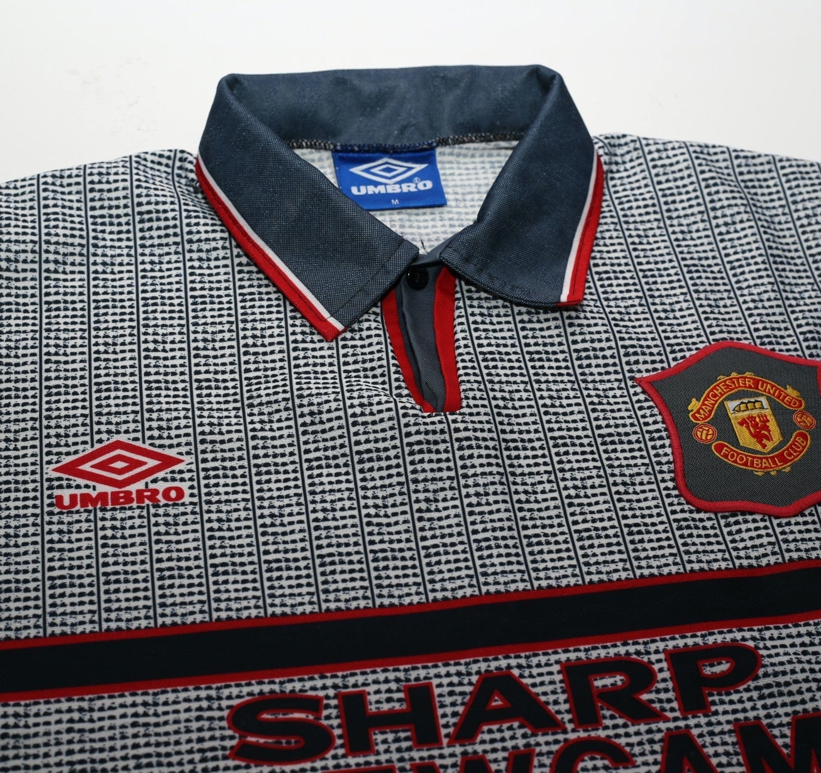 1995/96 CANTONA #7 Manchester United Vintage Umbro Away Football Shirt (M)