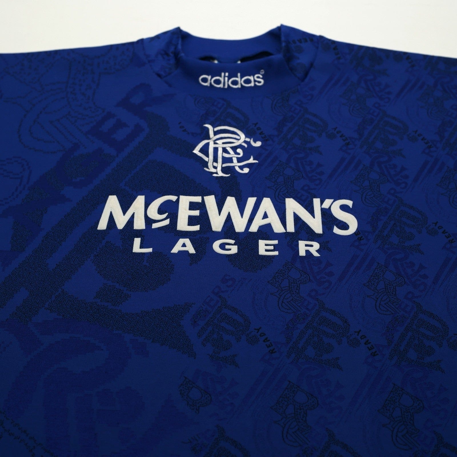 1995/96 Gascoigne #8 Rangers Vintage adidas Home Football Shirt (L)