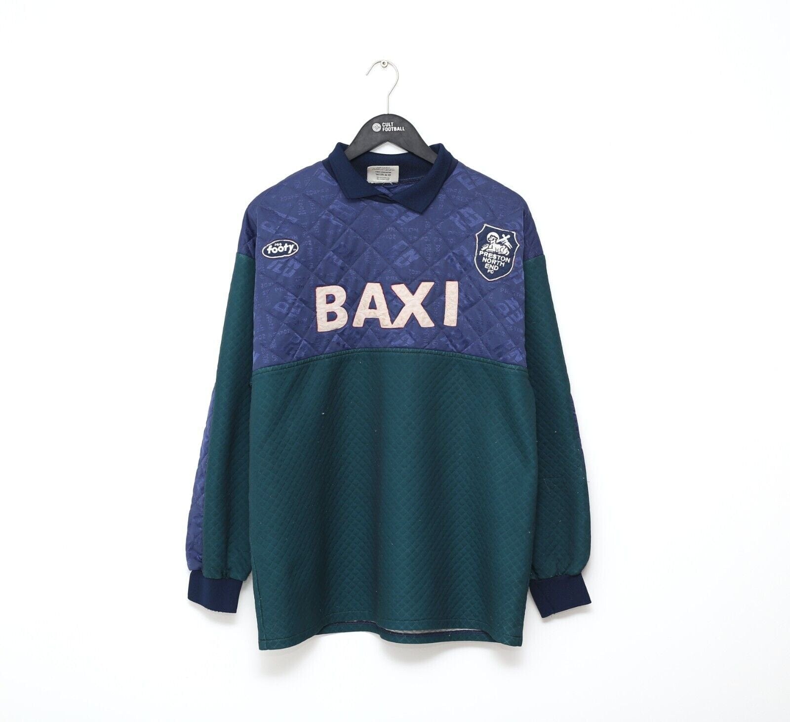 1995/96 LUCAS/VAUGHN #1 Preston North End MATCH WORN GK Football Shirt (XL)
