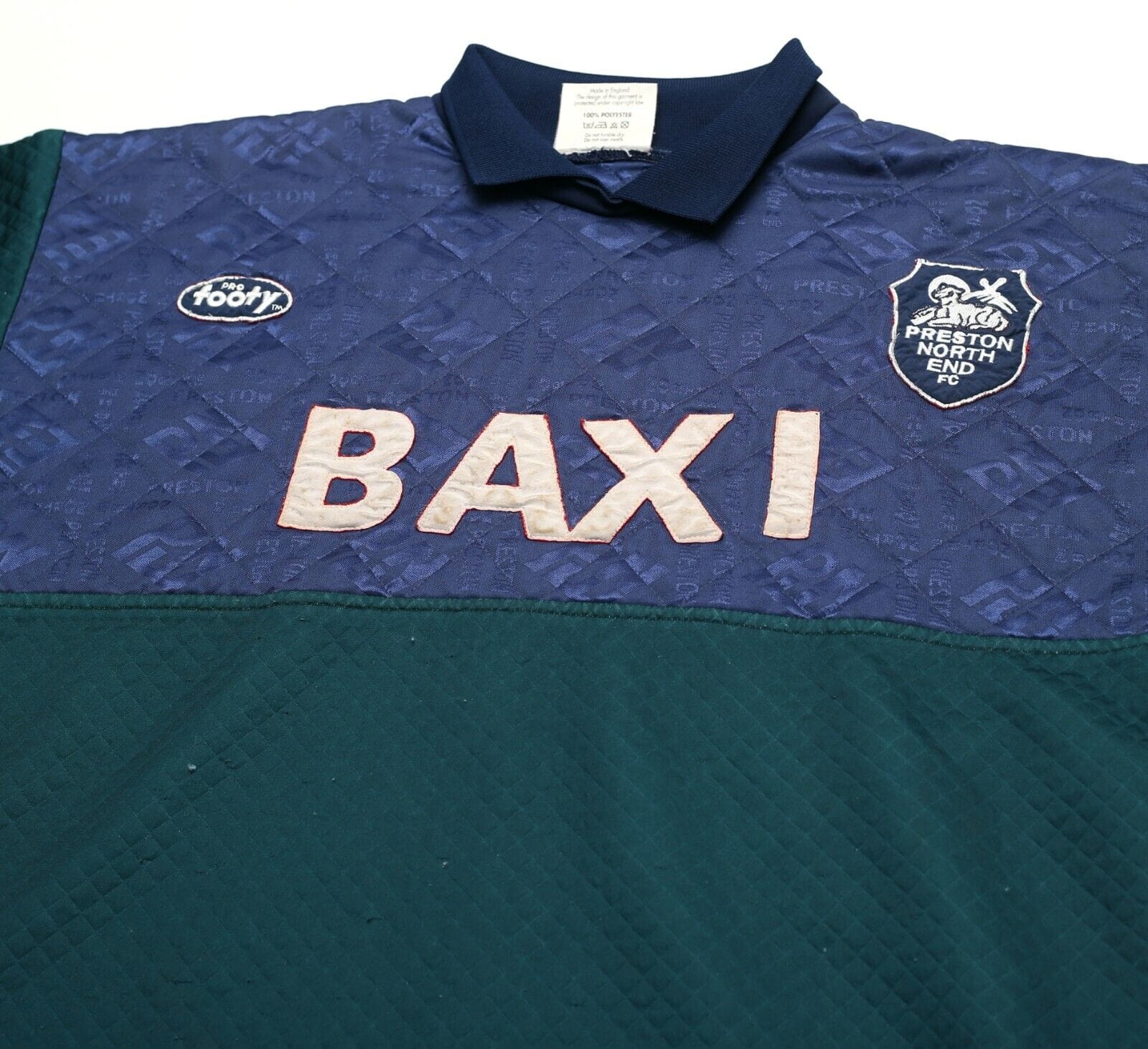 1995/96 LUCAS/VAUGHN #1 Preston North End MATCH WORN GK Football Shirt (XL)