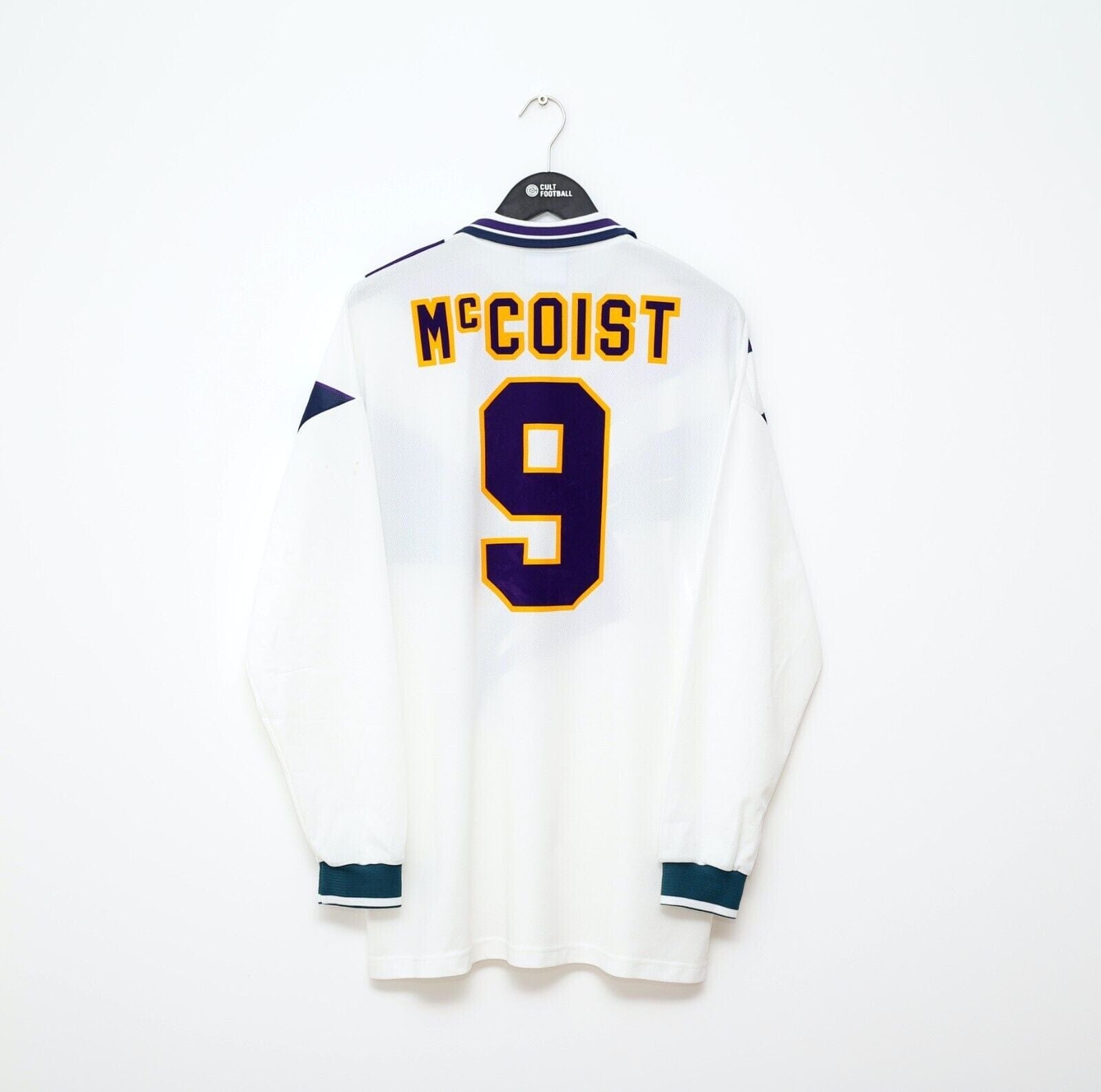 1995/96 McCOIST #9 Scotland Euro 96 Player Issue Umbro Away Football Shirt XL