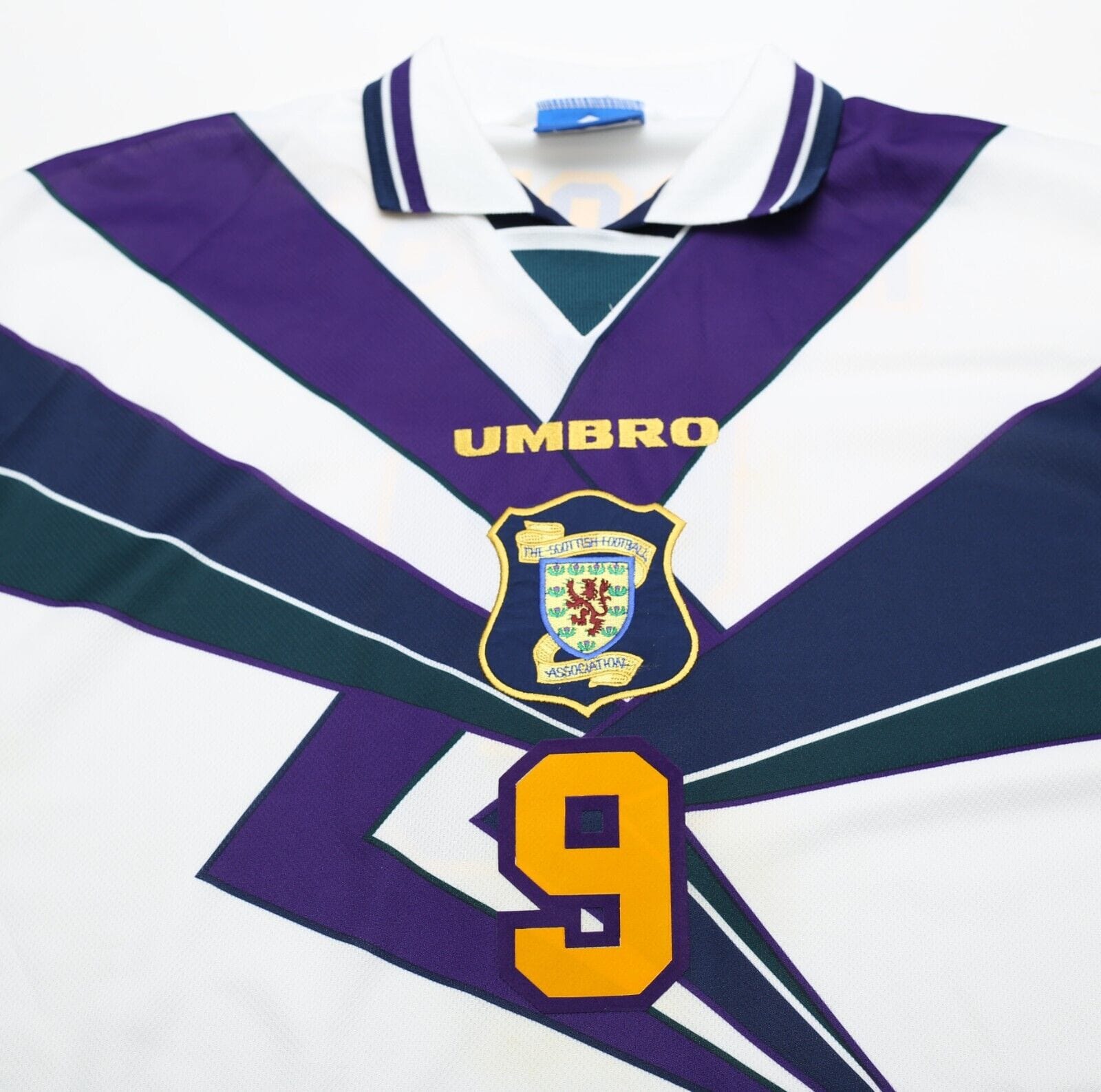 1995/96 McCOIST #9 Scotland Euro 96 Player Issue Umbro Away Football Shirt XL