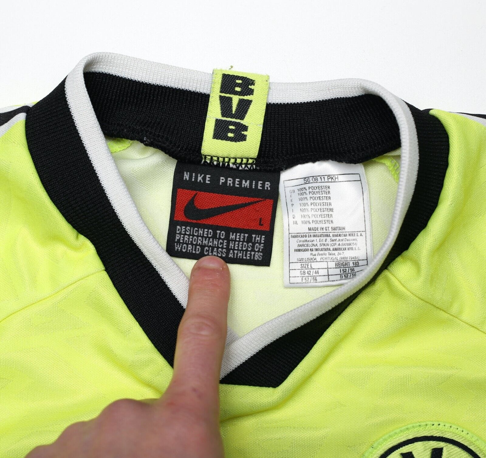 1995/96 SAMMER #6 Borussia Dortmund Vintage Nike Home Football Shirt (L)