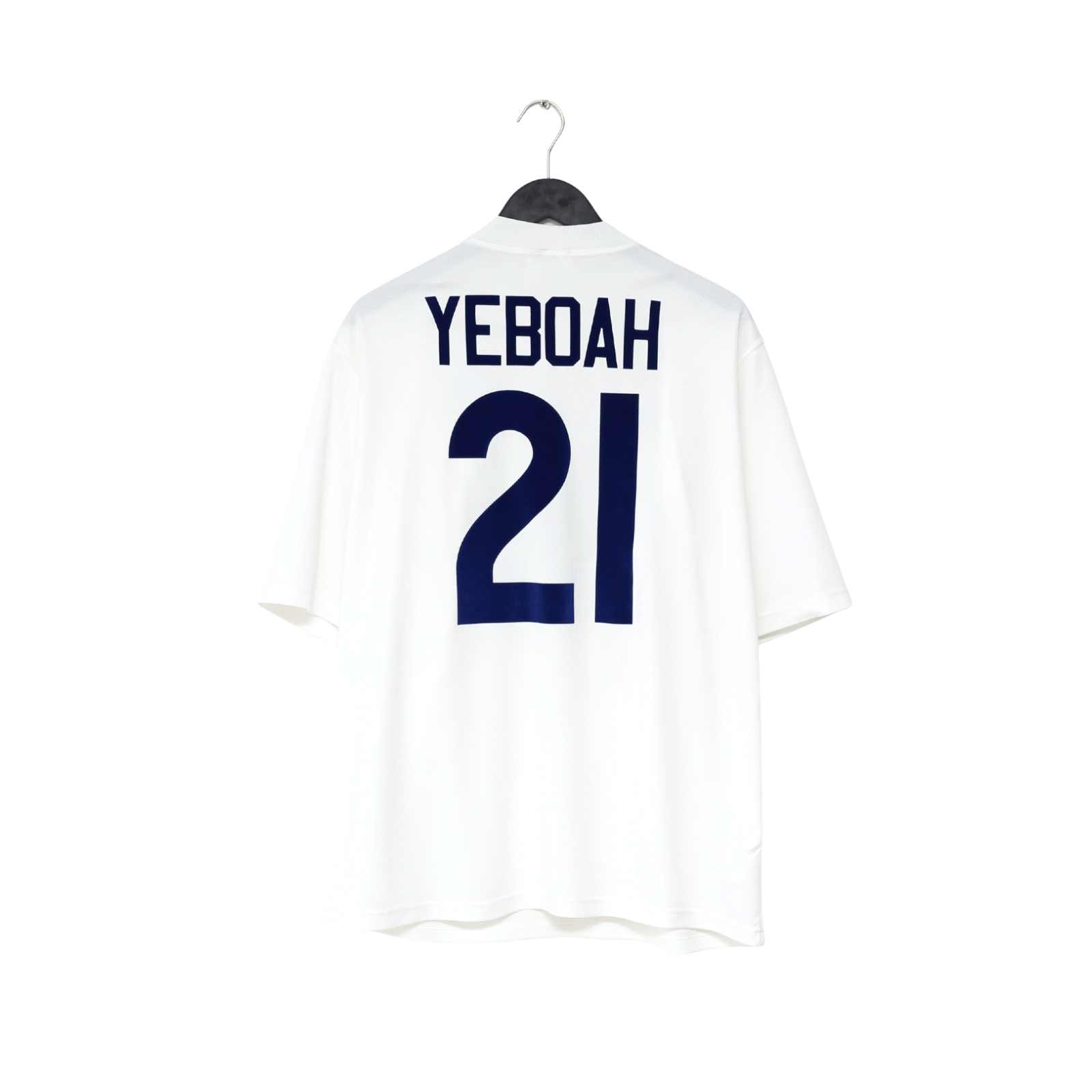 1995/96 YEBOAH #21 Leeds United Vintage ASICS Home Football Shirt (L)