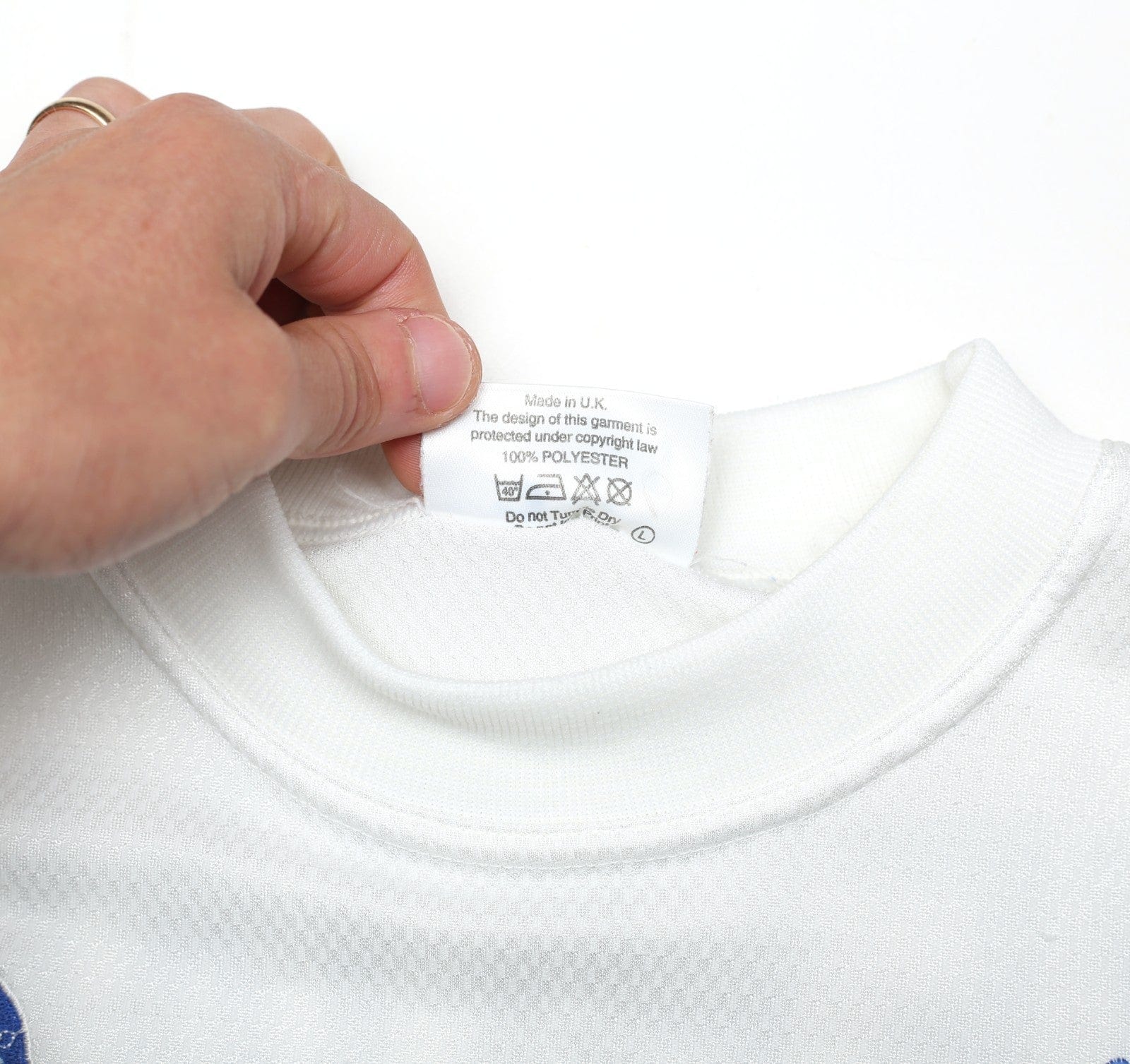 1995/96 YEBOAH #21 Leeds United Vintage ASICS Home Football Shirt (L)