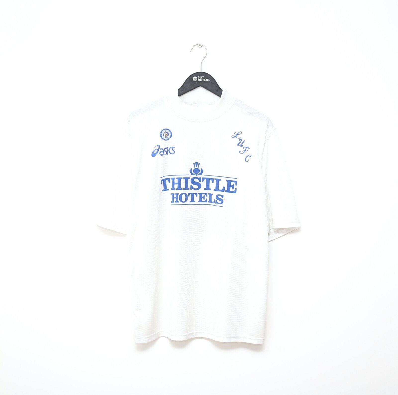 1995/96 YEBOAH #21 Leeds United Vintage Asics Home Football Shirt (L) Ghana