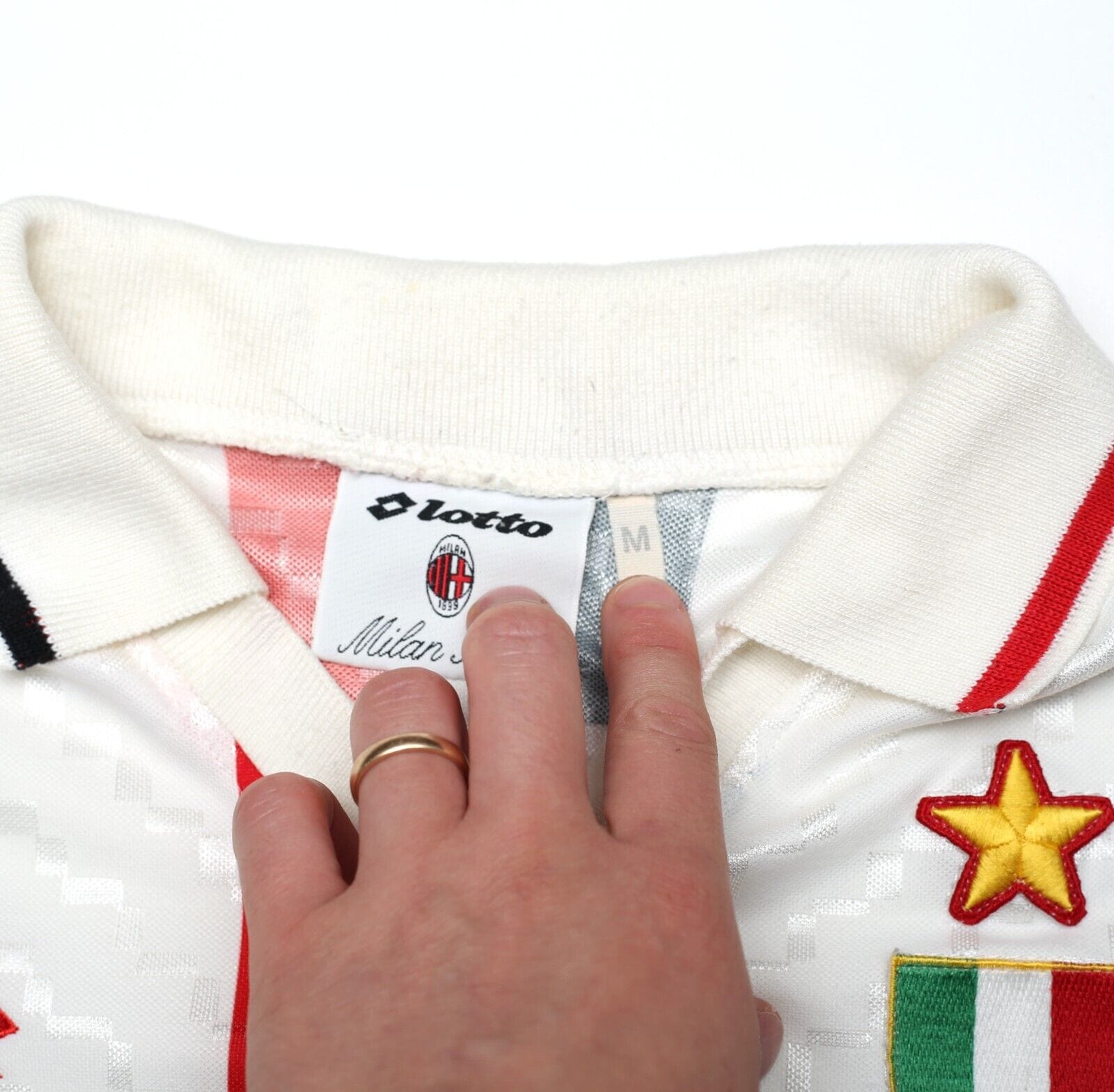 1995/97 AC MILAN Vintage Lotto Away Football Shirt Jersey (M)