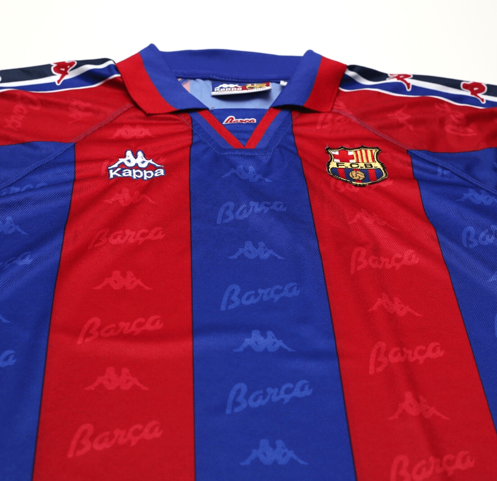 1995/97 Barcelona Vintage Kappa Home Football Shirt Jersey (M/L) Ronaldo Era