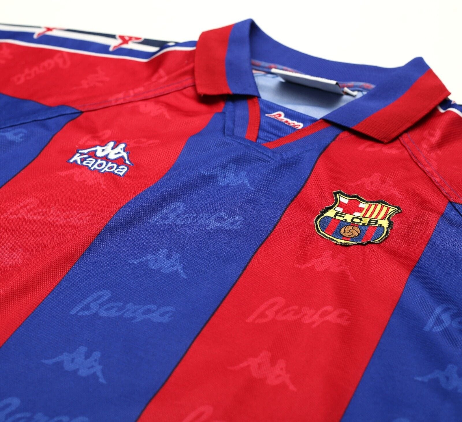 1995/97 Barcelona Vintage Kappa Home Football Shirt Jersey (XL) Ronaldo Era