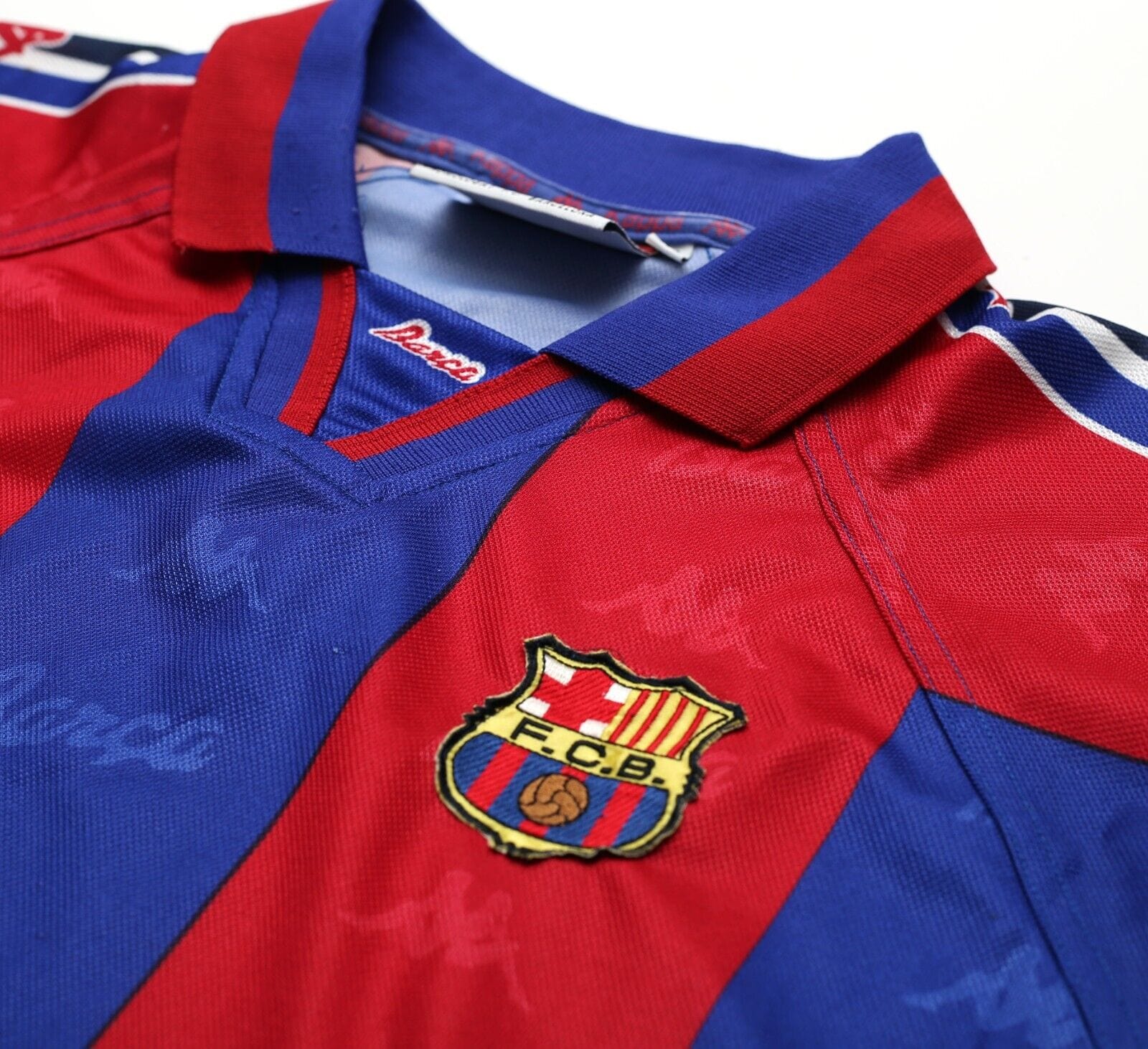 1995/97 Barcelona Vintage Kappa Home Football Shirt Jersey (XL) Ronaldo Era