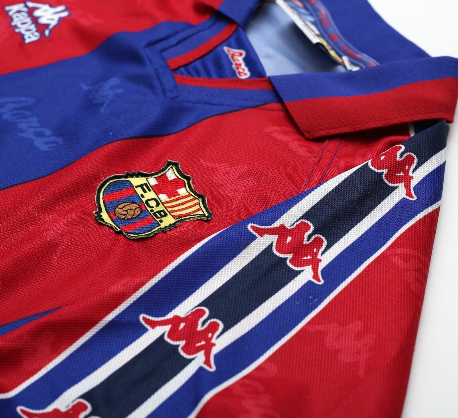 1995/97 Barcelona Vintage Kappa Home Football Shirt Jersey (XL) Ronaldo Era