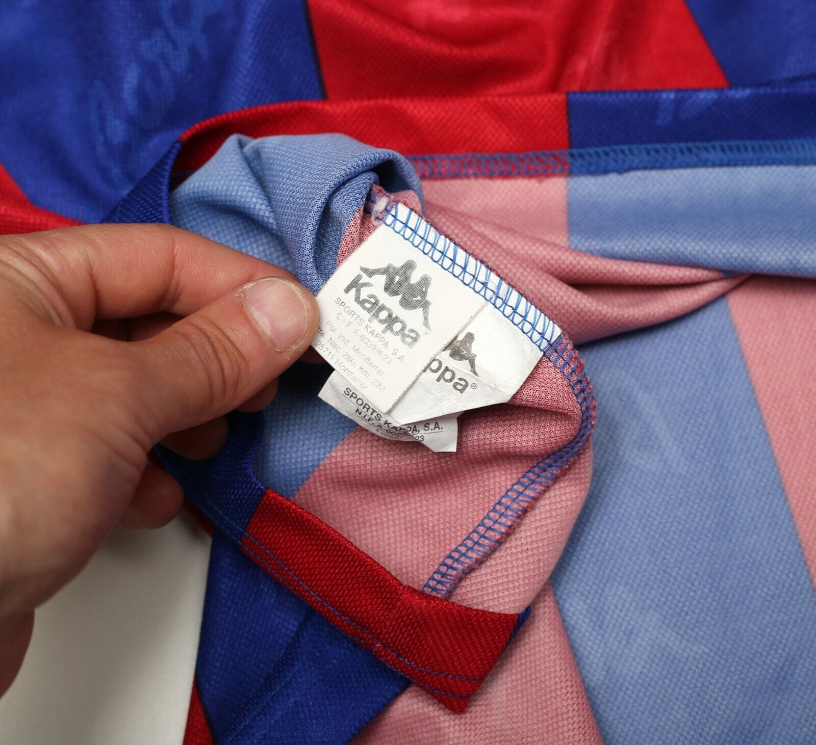 1995/97 Barcelona Vintage Kappa Home Football Shirt Jersey (XL) Ronaldo Era