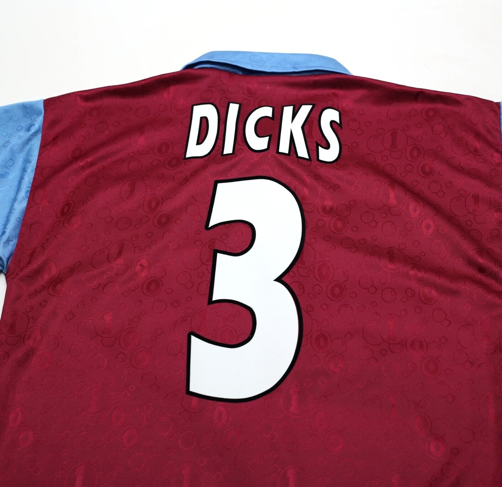 1995/97 DICKS #3 West Ham United Vintage PONY Football Shirt (S)