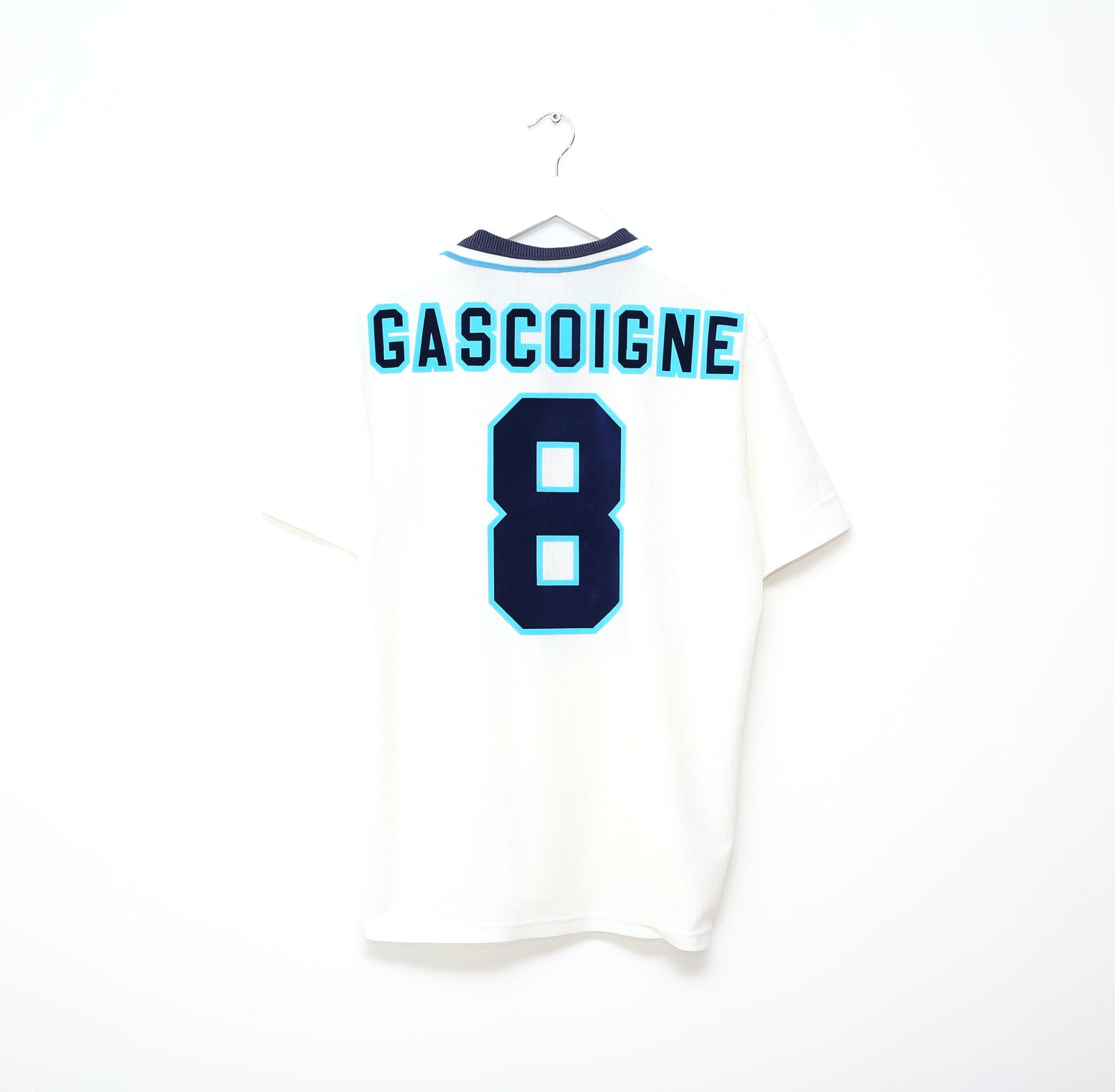 1995/97 GASCOIGNE #8 England Vintage Umbro Home Football Shirt (M/L) Euro 96