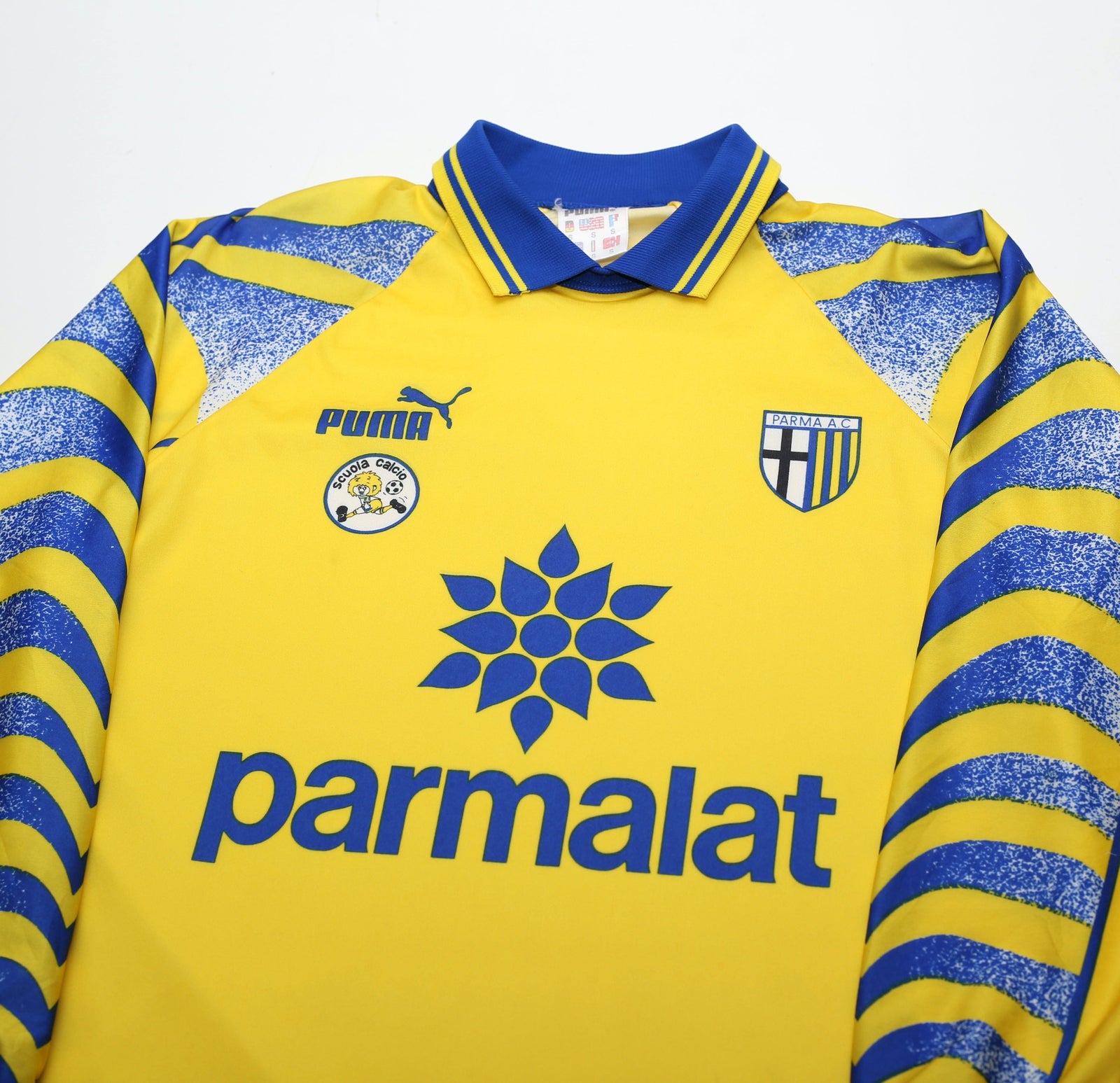 1995/97 PARMA 'Scuola Calcio' Vintage PUMA Basic Long Sleeve Home Football Shirt (S)