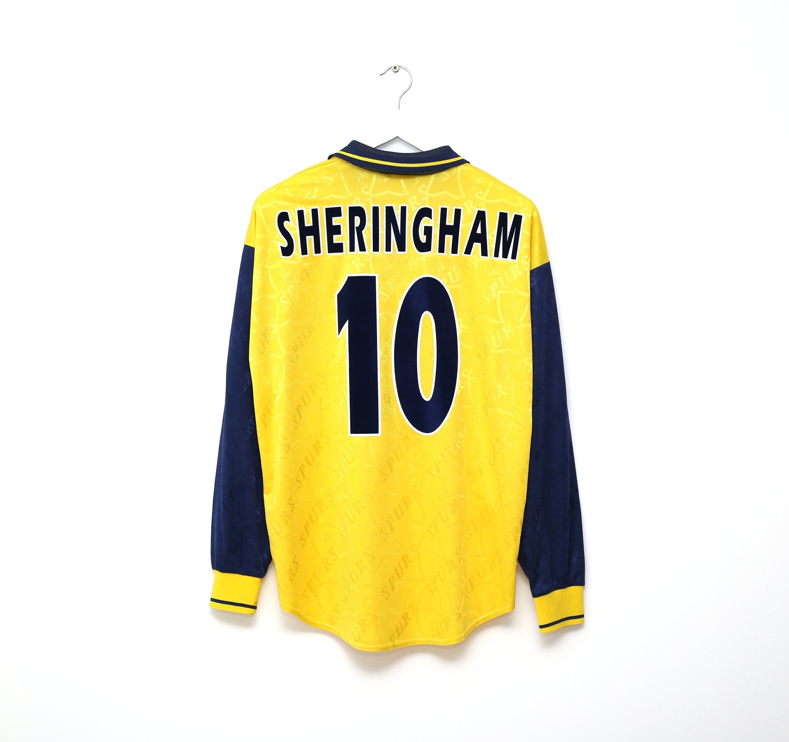 1995/97 SHERINGHAM #10 Tottenham Hotspur Vintage PONY Long Sleeve Third Football Shirt (L)