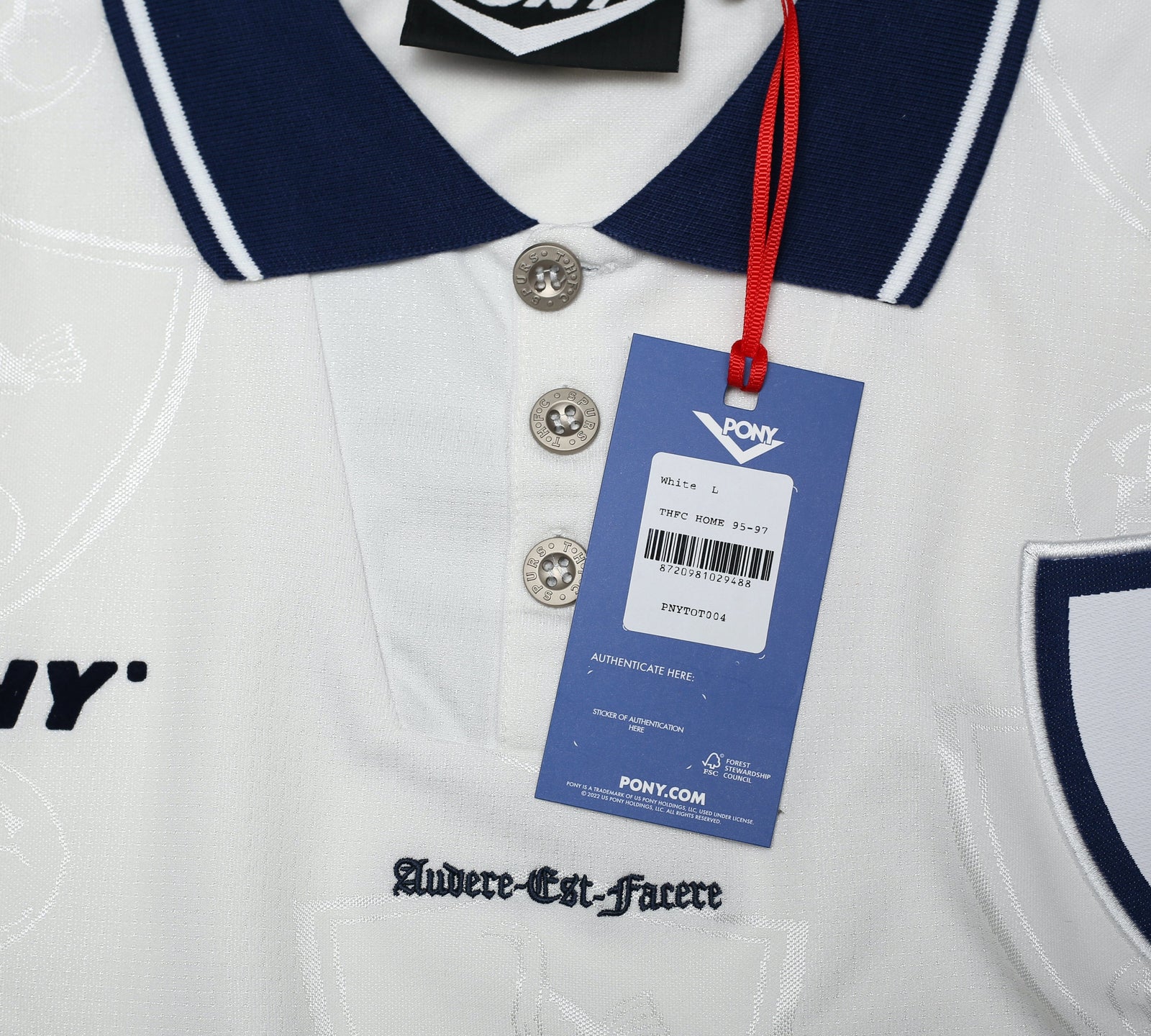 1995/97 TOTTENHAM HOTSPUR Retro PONY Home Football Shirt