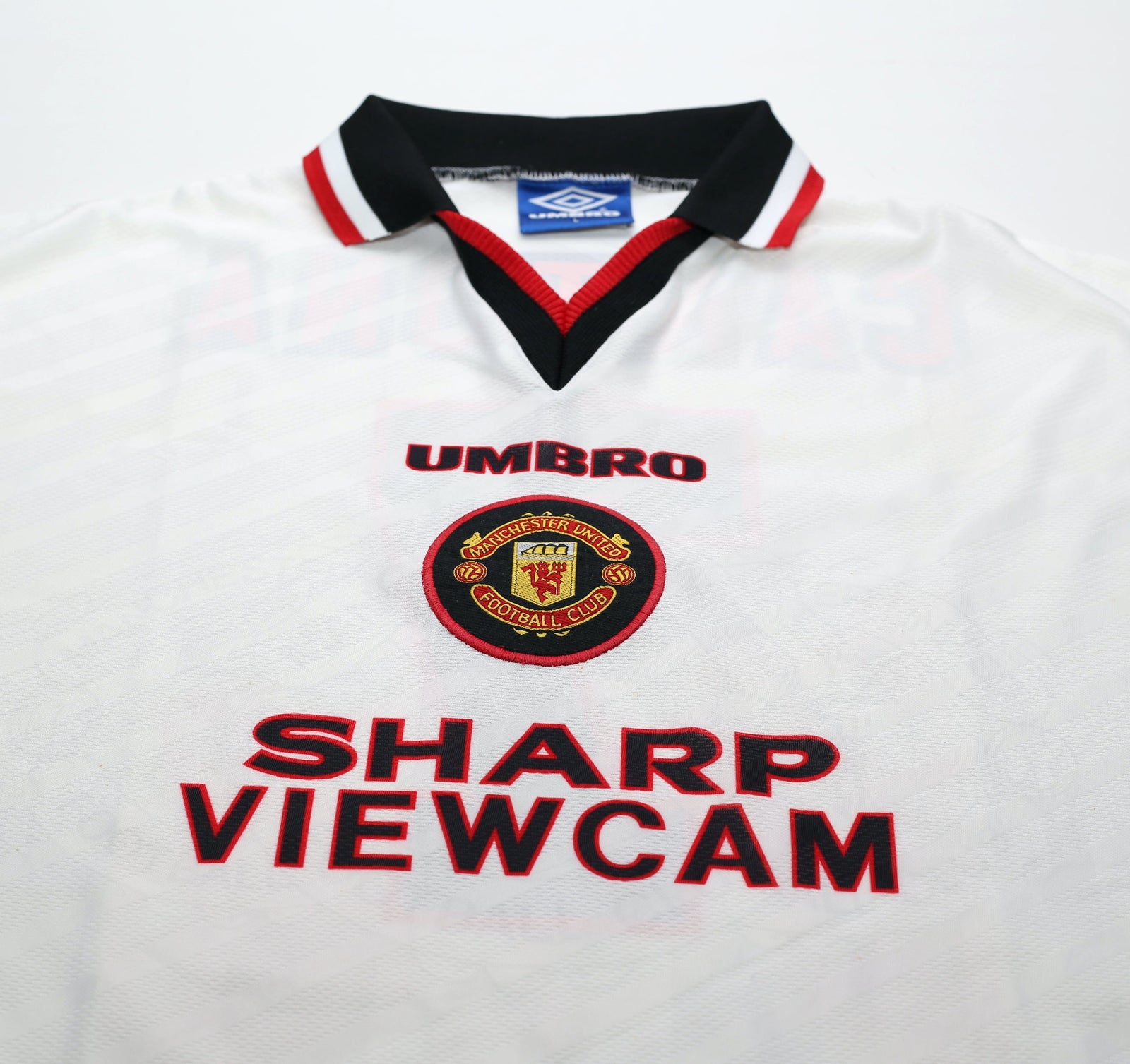 1996/97 CANTONA #7 Manchester United Vintage Umbro Away Football Shirt (L)