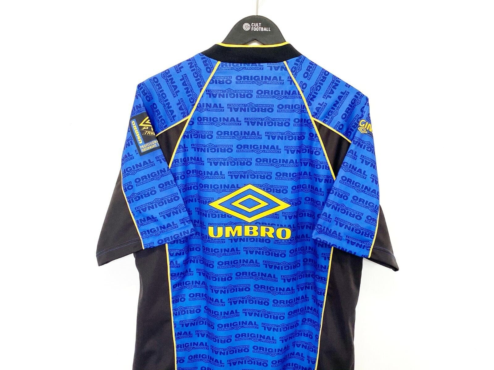 1996/97 CANTONA Vintage Umbro Training Football Shirt (L) MANCHESTER UNITED