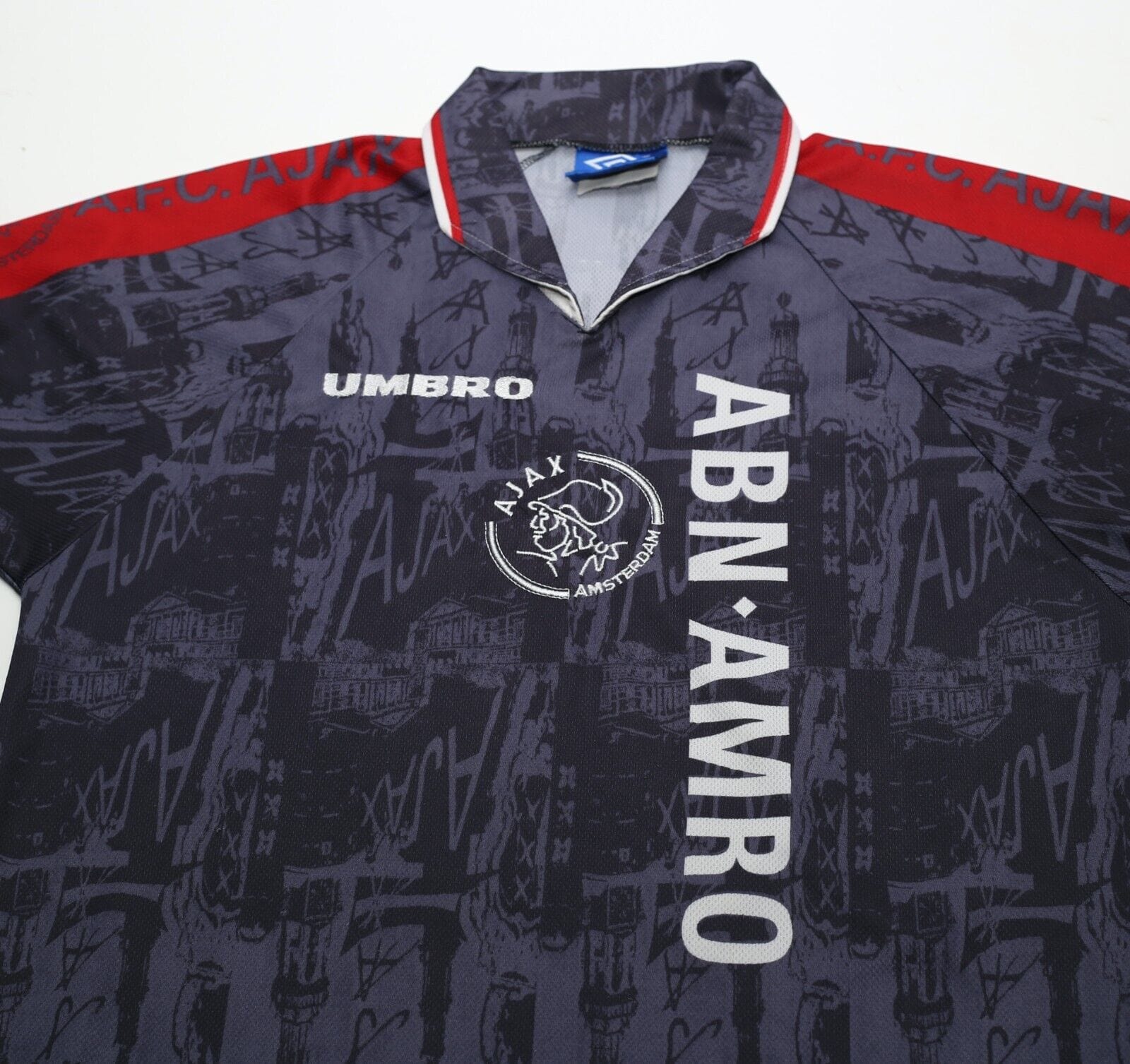 1996/97 KLUIVERT #9 Ajax Vintage Umbro Away Football Shirt Jersey (L)