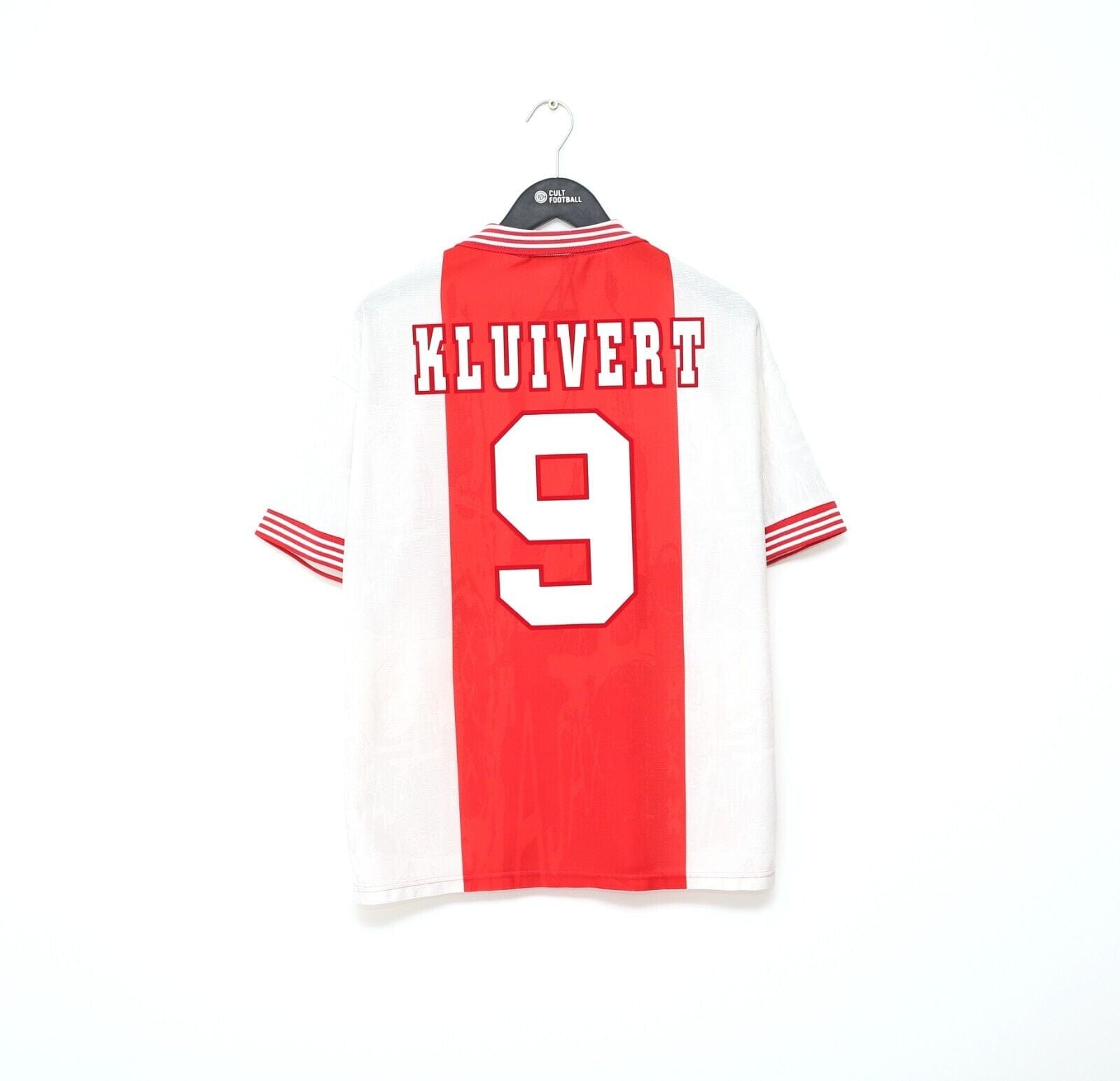 1996/97 KLUIVERT #9 Ajax Vintage Umbro Home Football Shirt Jersey (M)