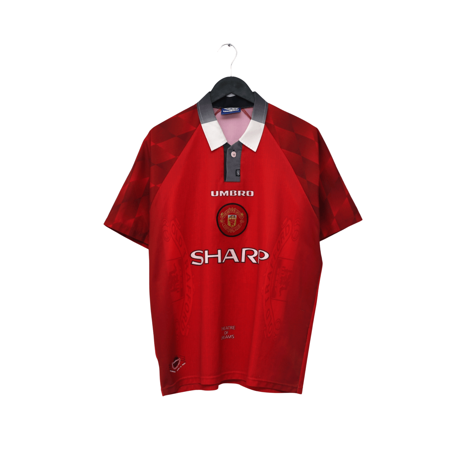 1996/98 Beckham #10 Manchester United Vintage Umbro Home Football Shirt (L)