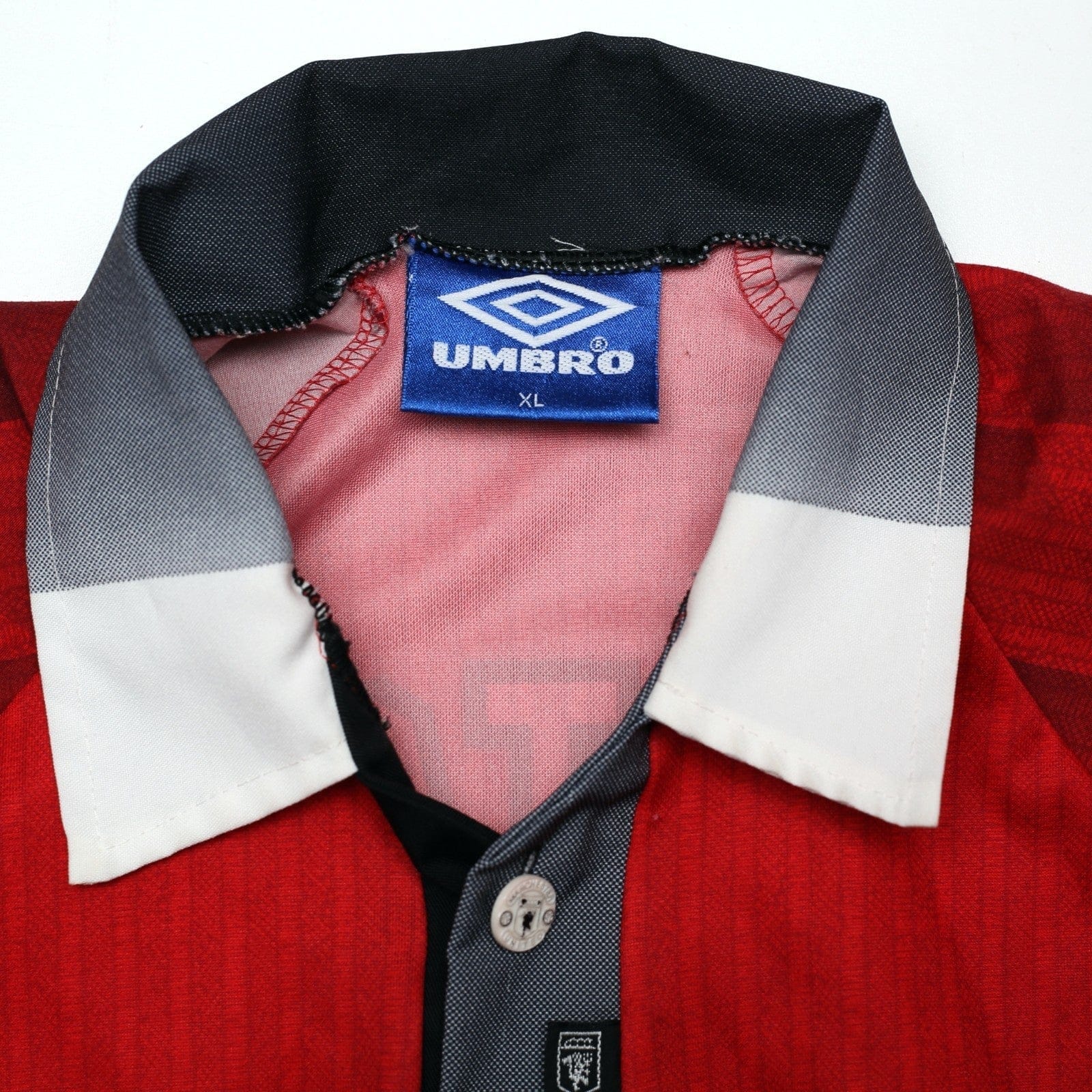 1996/98 Cantona #7 Manchester United Vintage Umbro Home Football Shirt (XL)