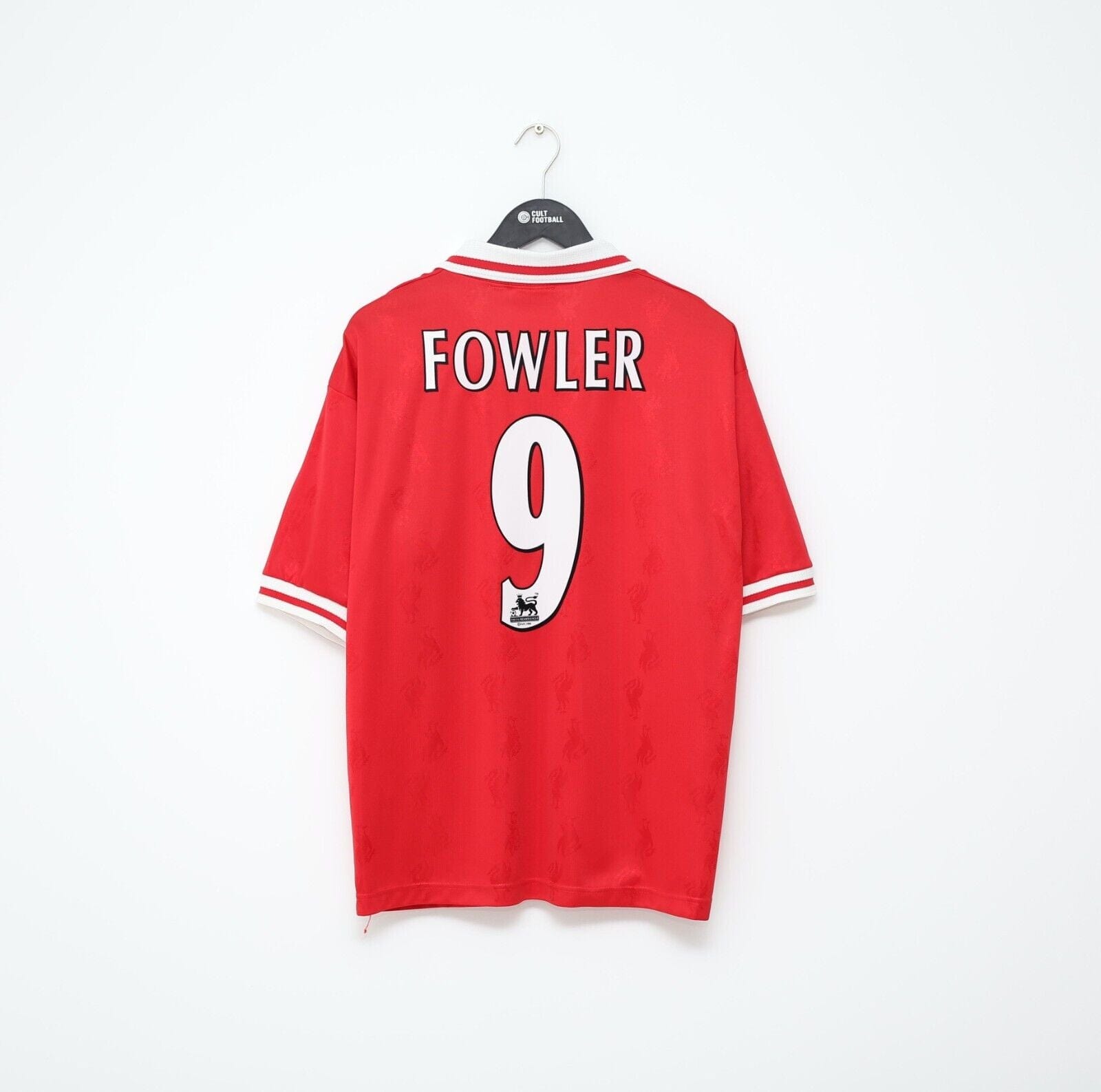 1996/98 FOWLER #9 Liverpool Vintage Reebok Home Football Shirt Jersey (L)