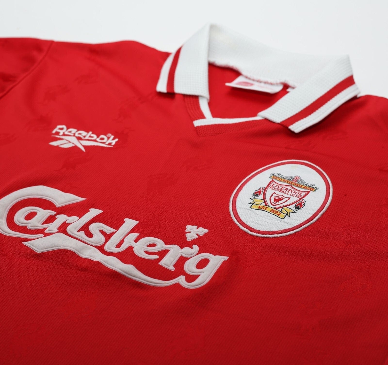 1996/98 FOWLER #9 Liverpool Vintage Reebok Home Football Shirt (M) 38/40