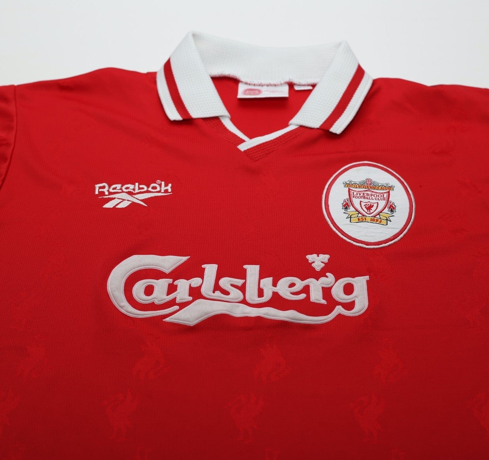 1996/98 FOWLER #9 Liverpool Vintage Reebok Home Football Shirt (M) 38/40