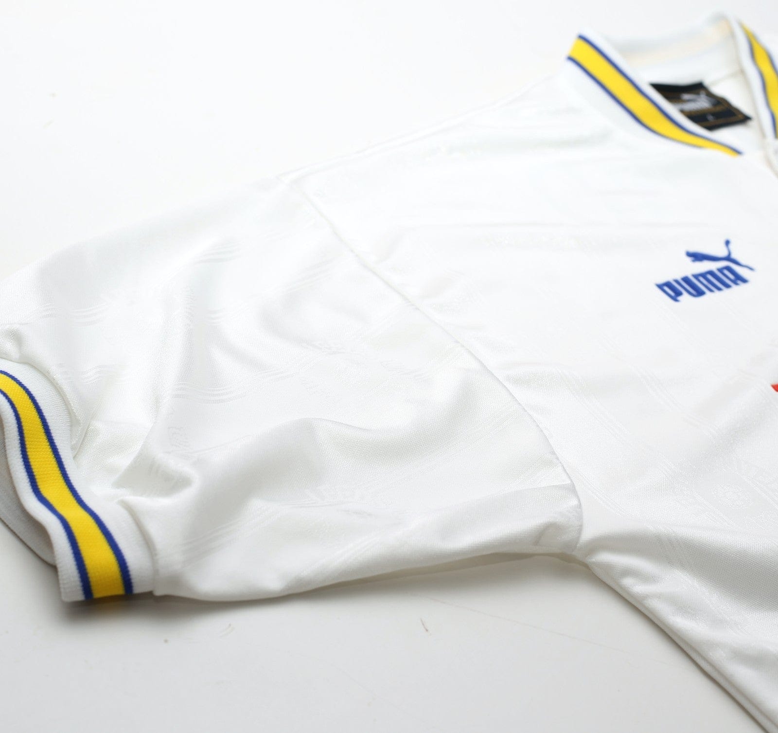 1996/98 HAALAND #4 Leeds United Vintage PUMA Home Football Shirt (L)