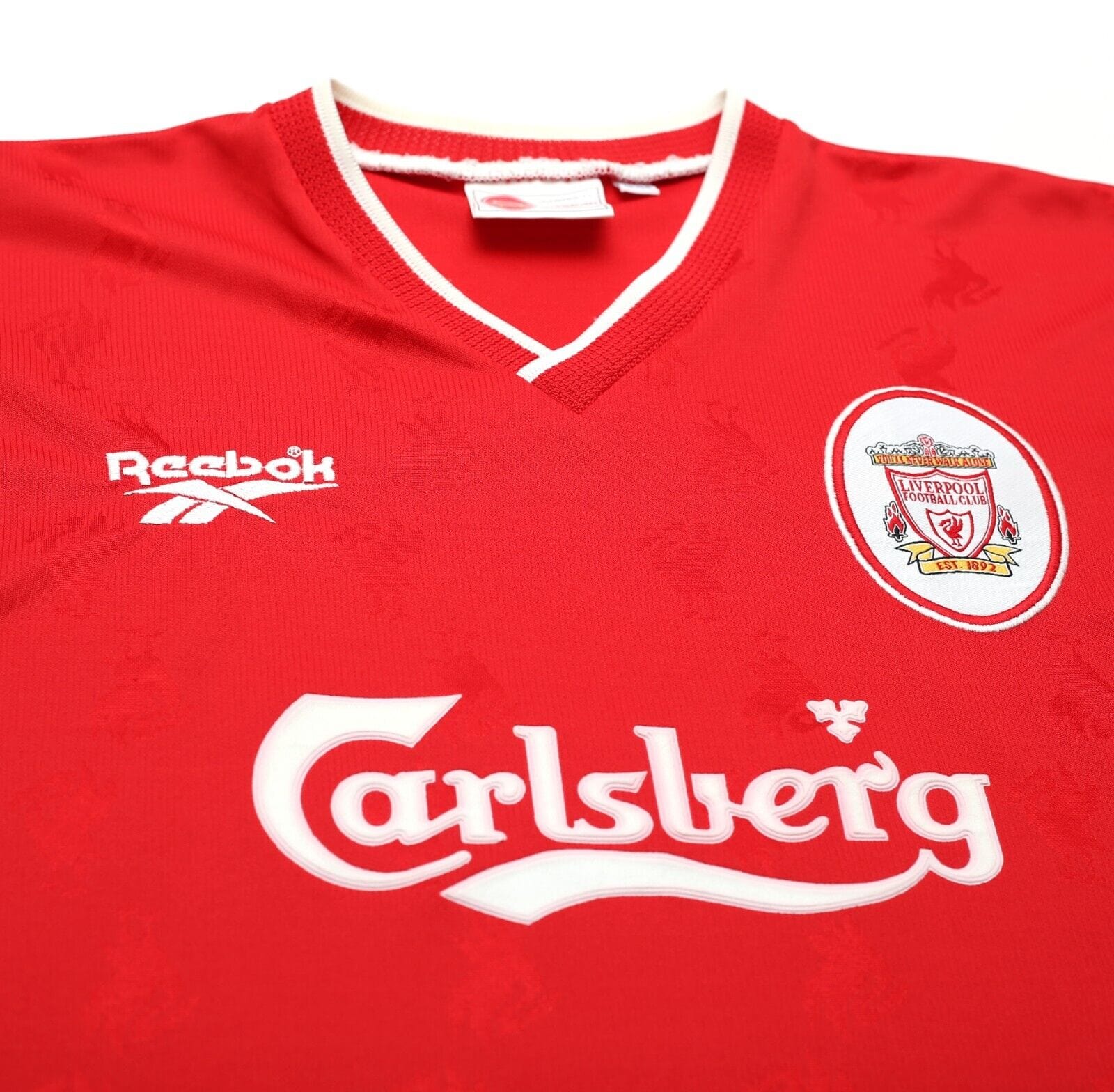 1996/98 LIVERPOOL Vintage Reebok Home Football Shirt Jersey (L/XL)