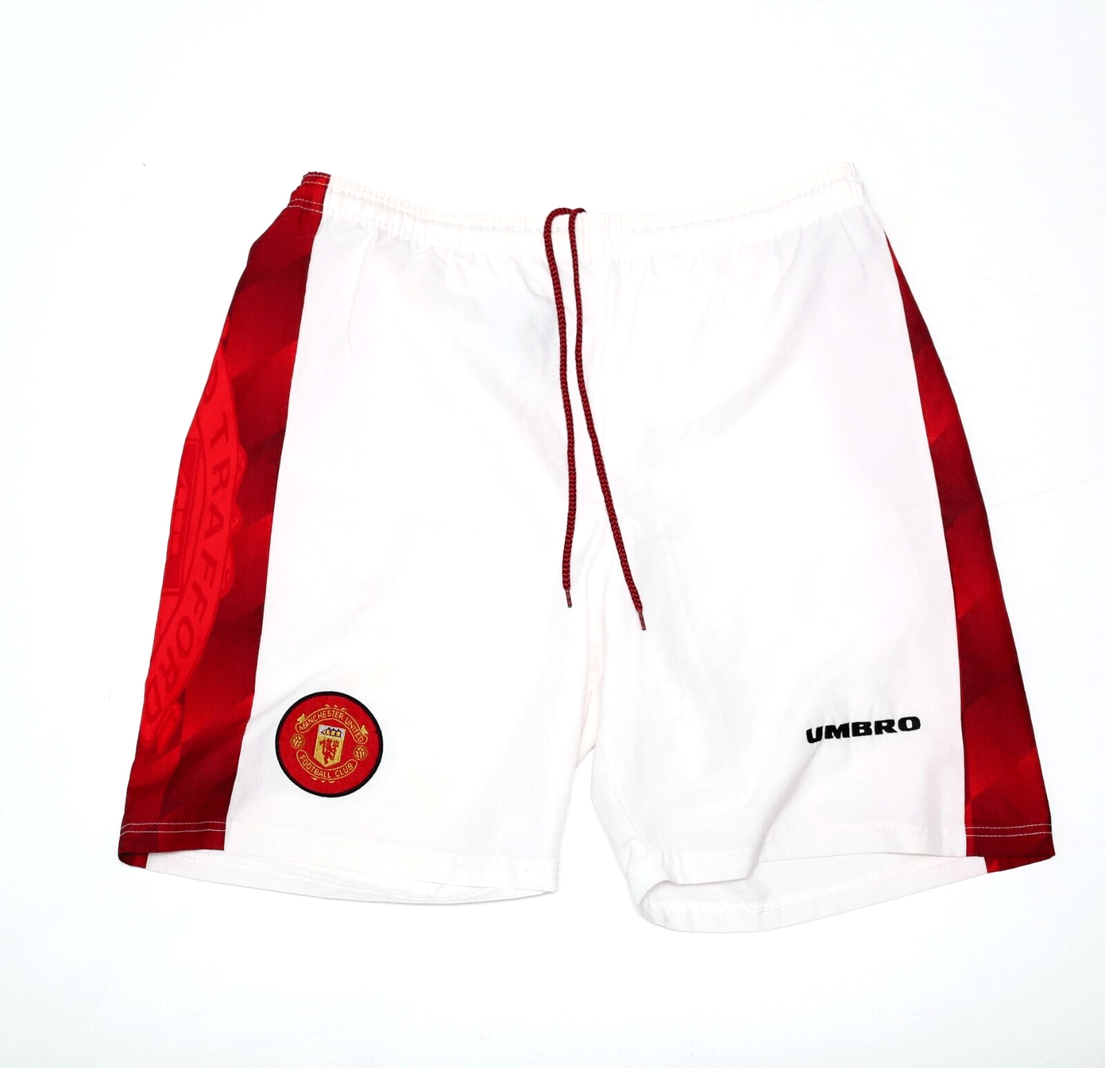 1996/98 MANCHESTER UNITED Vintage Umbro Home Football Shorts (34 Waist)