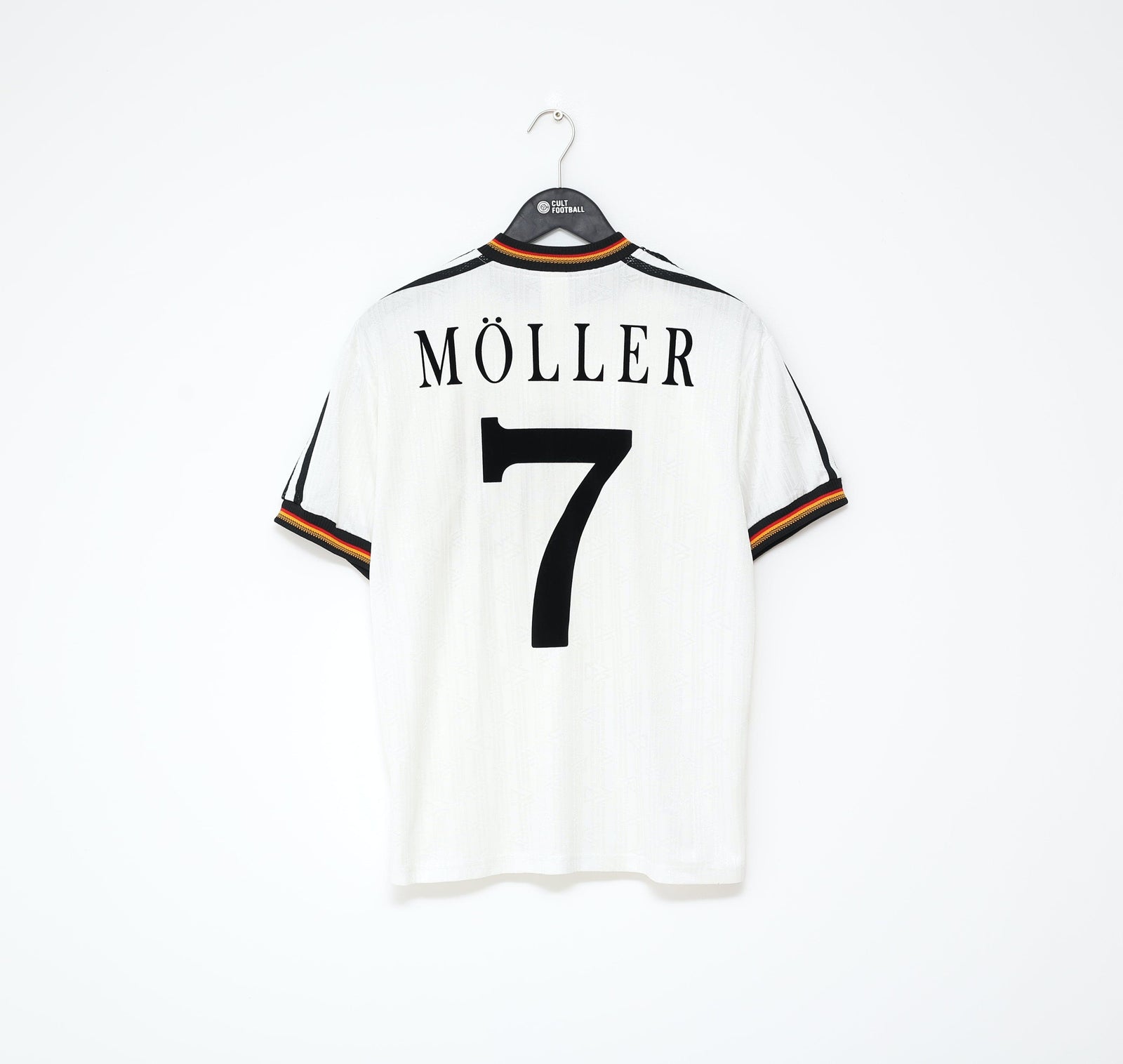 1996/98 MOLLER #7 Germany Vintage adidas Euro 96 Home Football Shirt Jersey (M)
