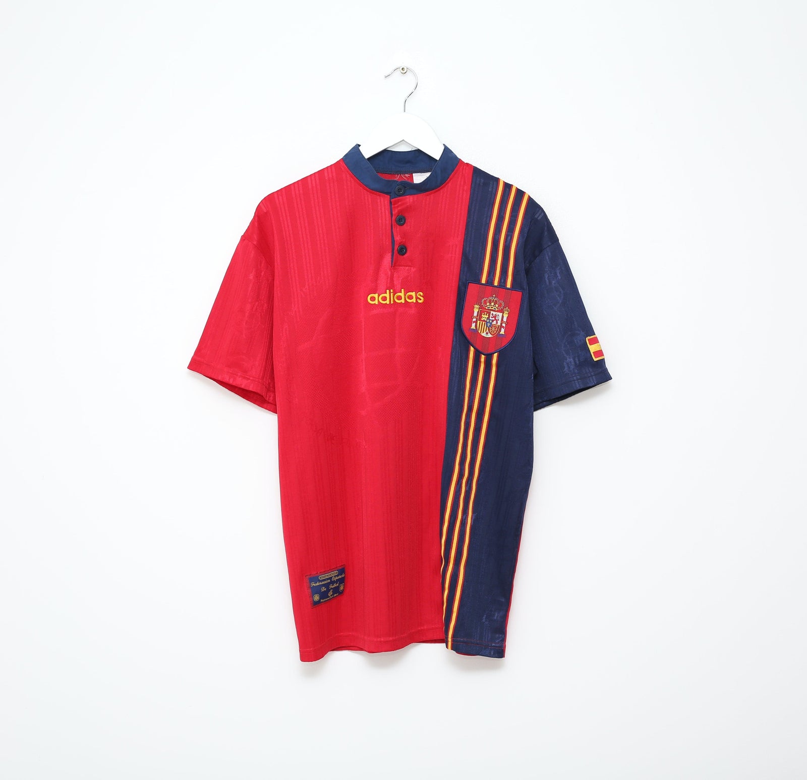 1996/98 SPAIN Vintage adidas Home Football Shirt (XL) EURO 96