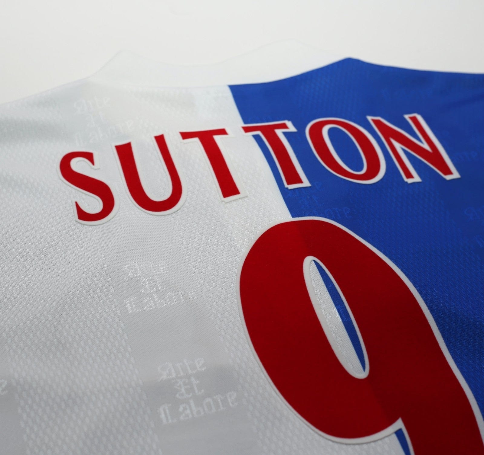 1996/98 SUTTON #9 Blackburn Rovers Vintage ASICS Home Football Shirt (L)