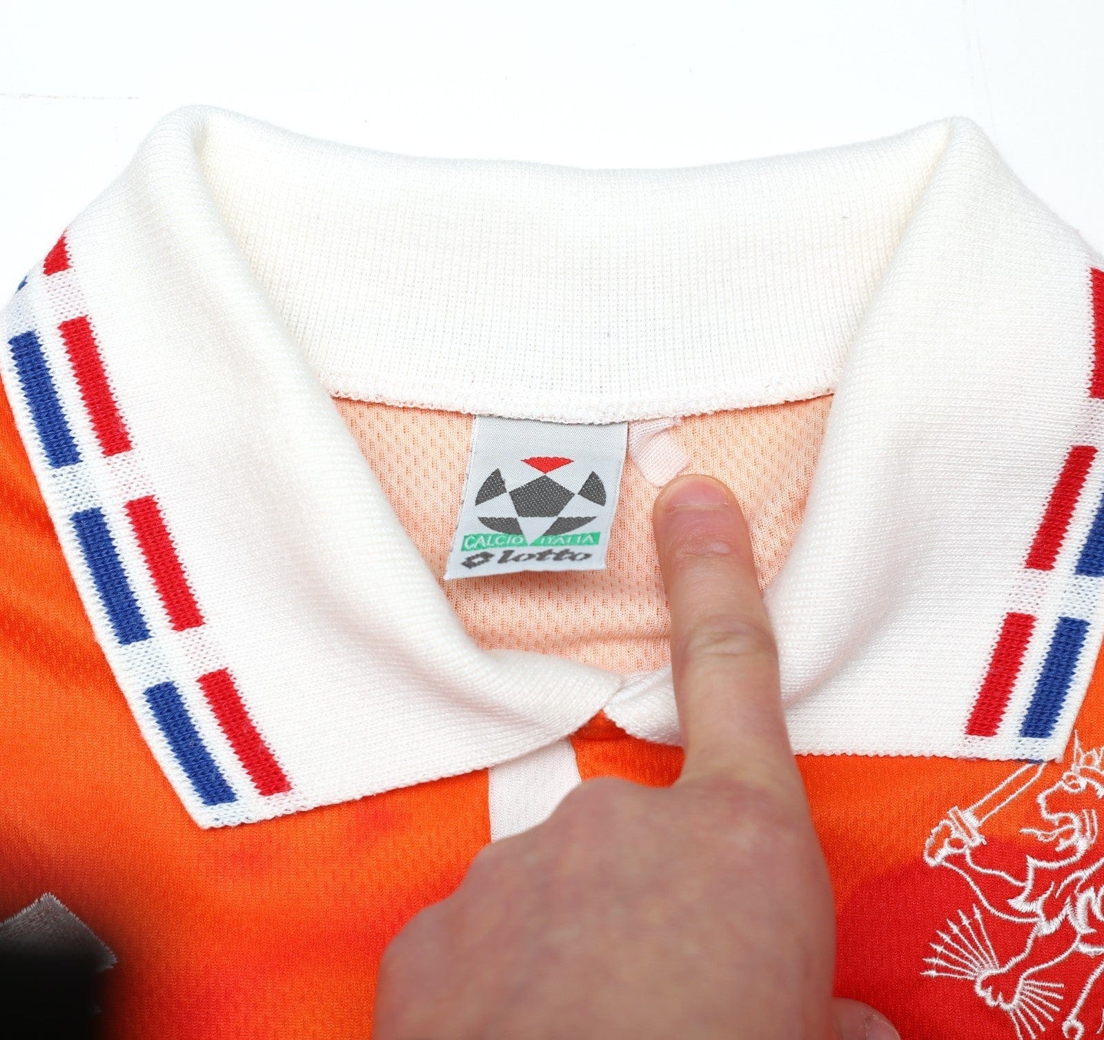 1996 BERGKAMP #10 Holland Vintage Lotto Home Football Shirt (L) Netherlands