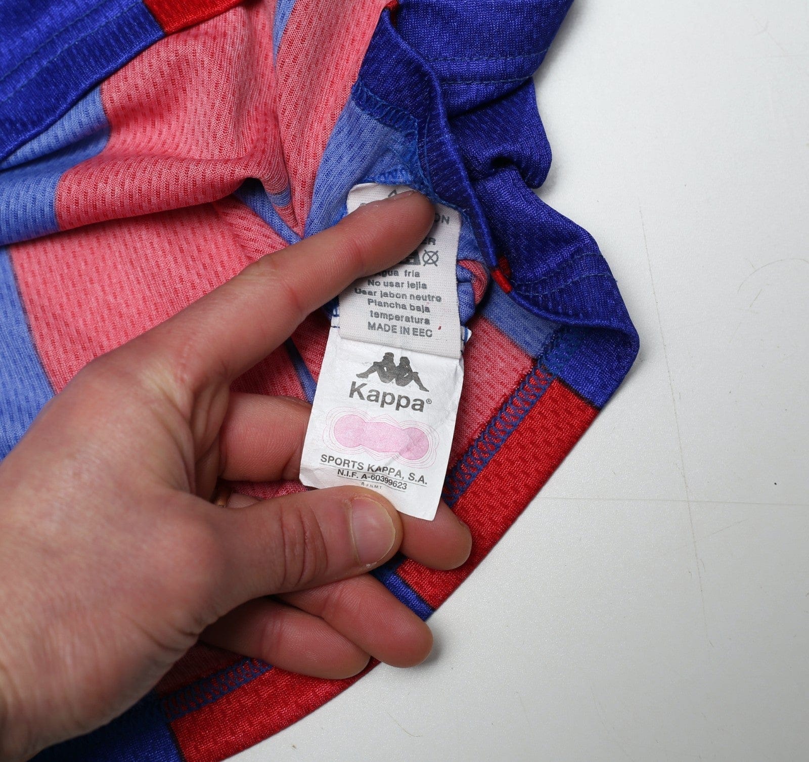 1997/98 ANDERSON #9 Barcelona Vintage Kappa Player Spec Home Football Shirt (XL)