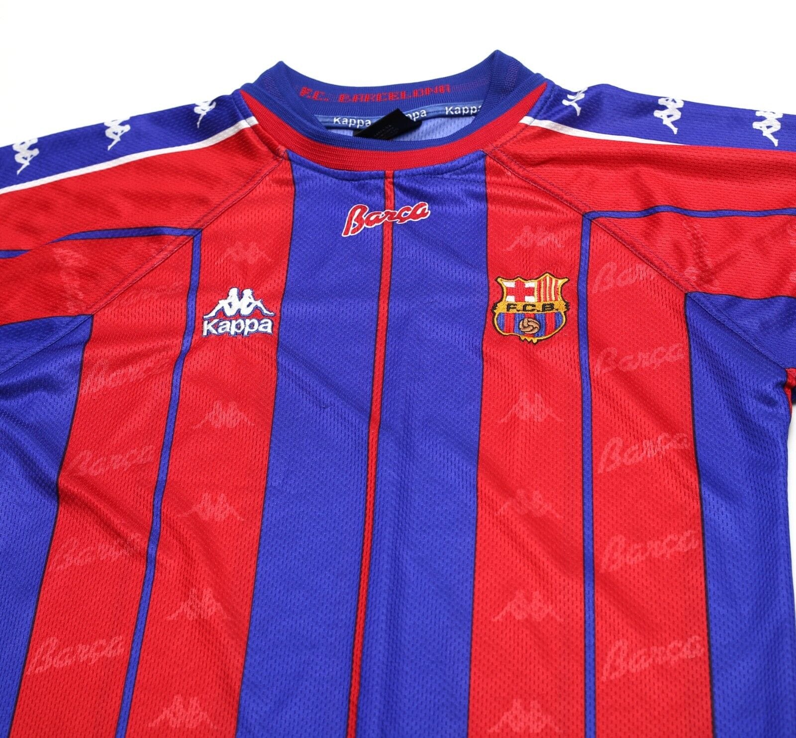 1997/98 BARCELONA Vintage Kappa Home Football Shirt Jersey (S/M)