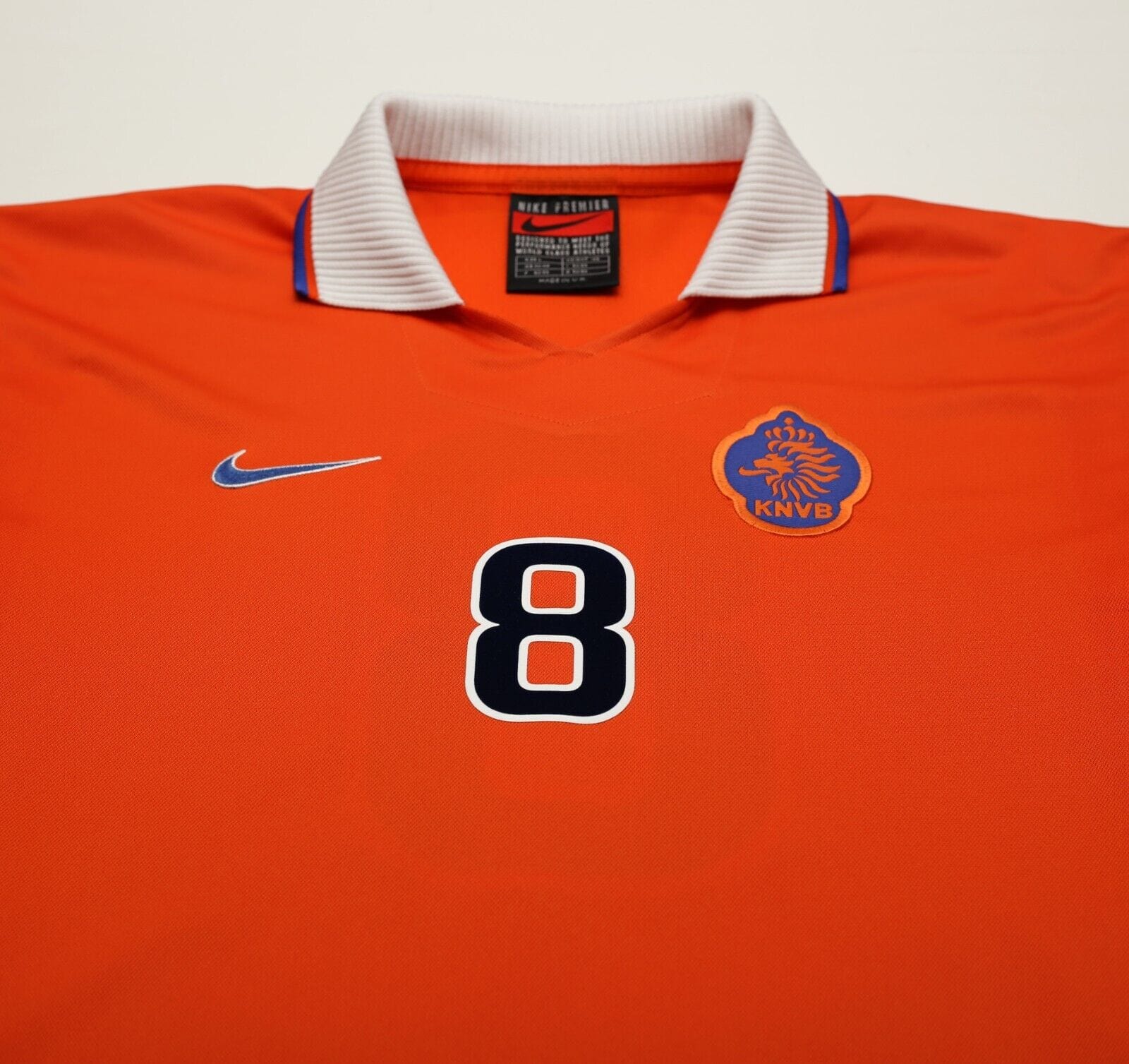 1997/98 BERGKAMP #8 Holland Vintage Nike Home Football Shirt (L)
