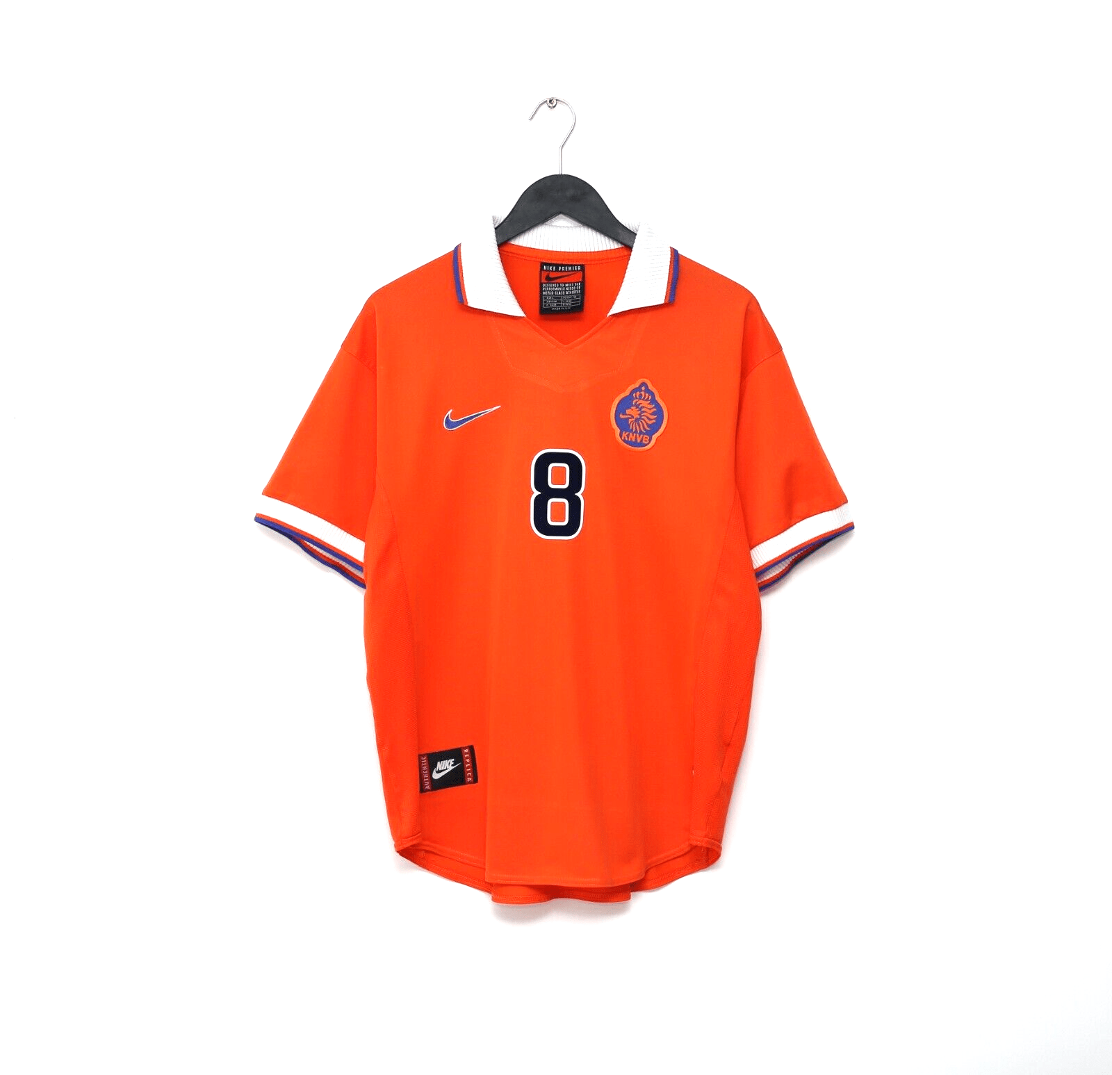 1997/98 BERGKAMP #8 Holland Vintage Nike Home Football Shirt (L)