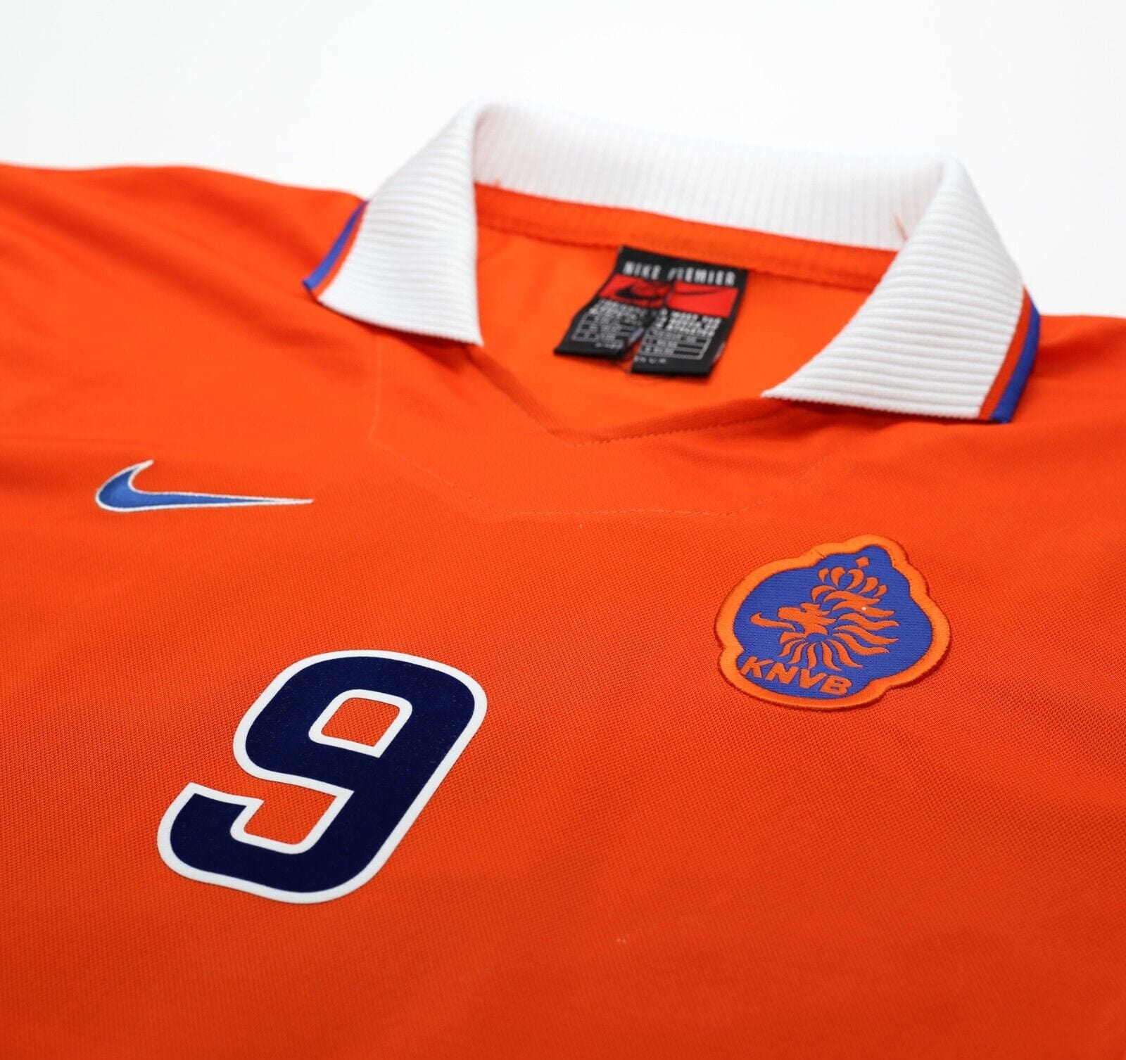 1997/98 KLUIVERT #9 Holland Vintage Nike Home Football Shirt (L)