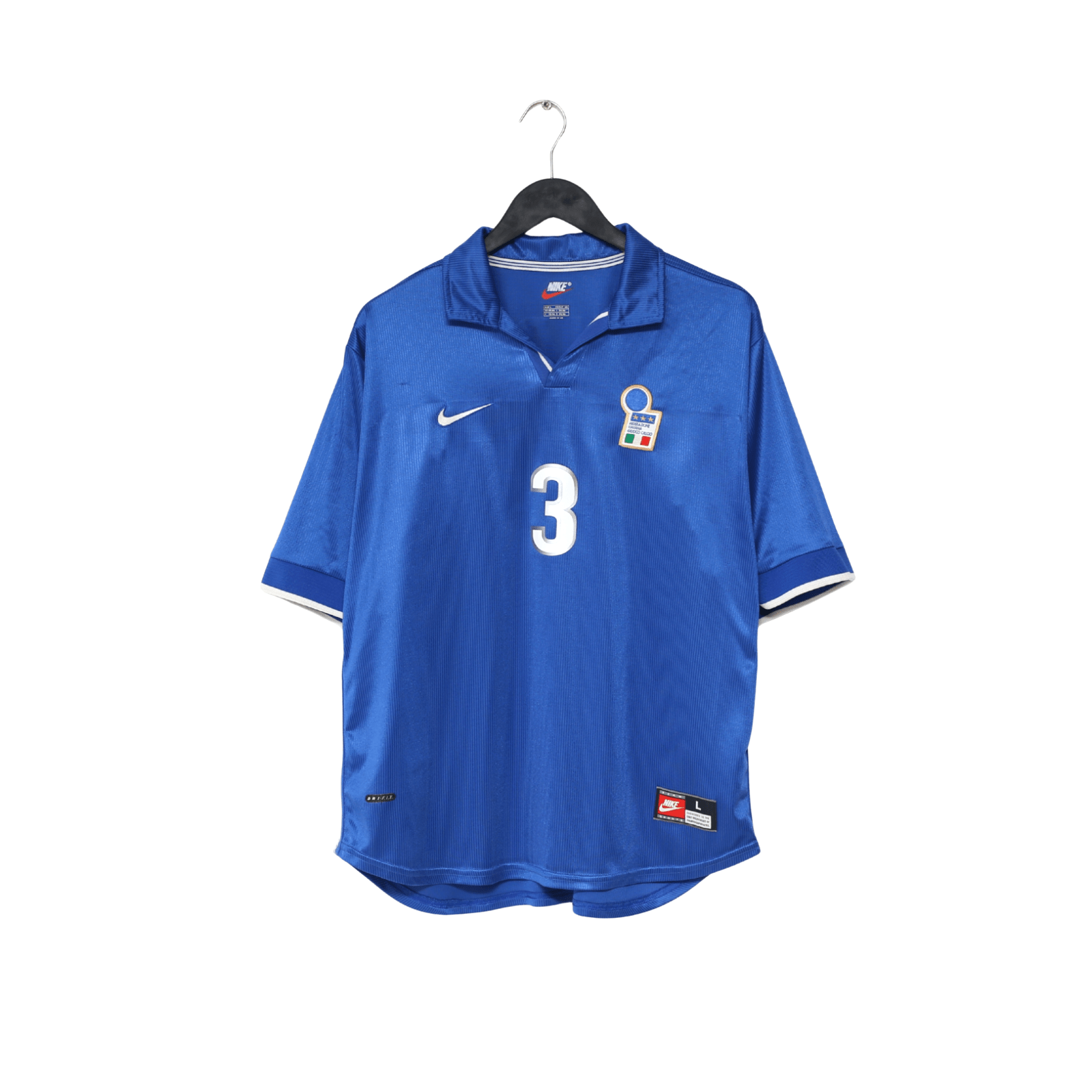 1997/98 MALDINI #3 Italy Vintage Nike Home Football Shirt (L) World Cup 98