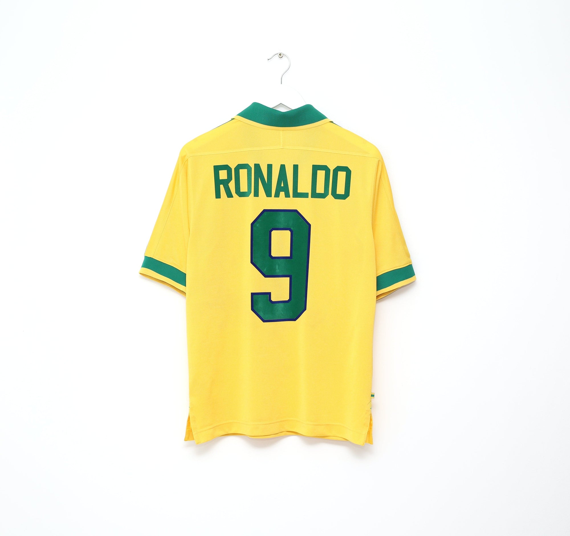 1997/98 RONALDO #9 Brazil Vintage Nike Home Football Shirt (S) Le Tournoi