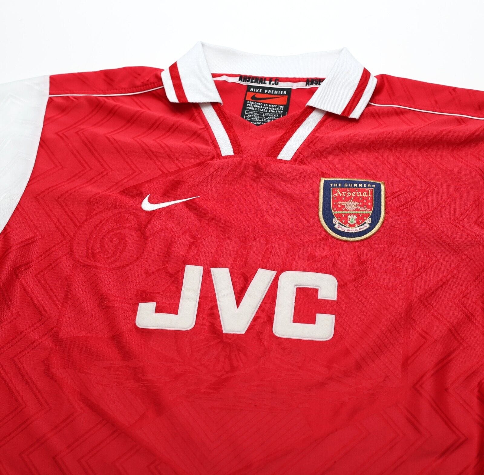 1997/98 WRIGHT #8 Arsenal Vintage Nike Home Football Shirt Jersey (M)