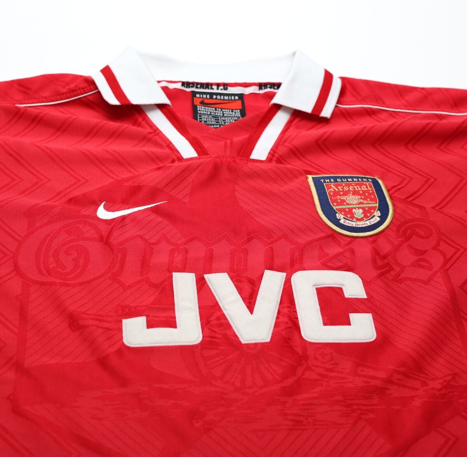 1997/98 WRIGHT #8 Arsenal Vintage Nike Home Football Shirt Jersey (M)