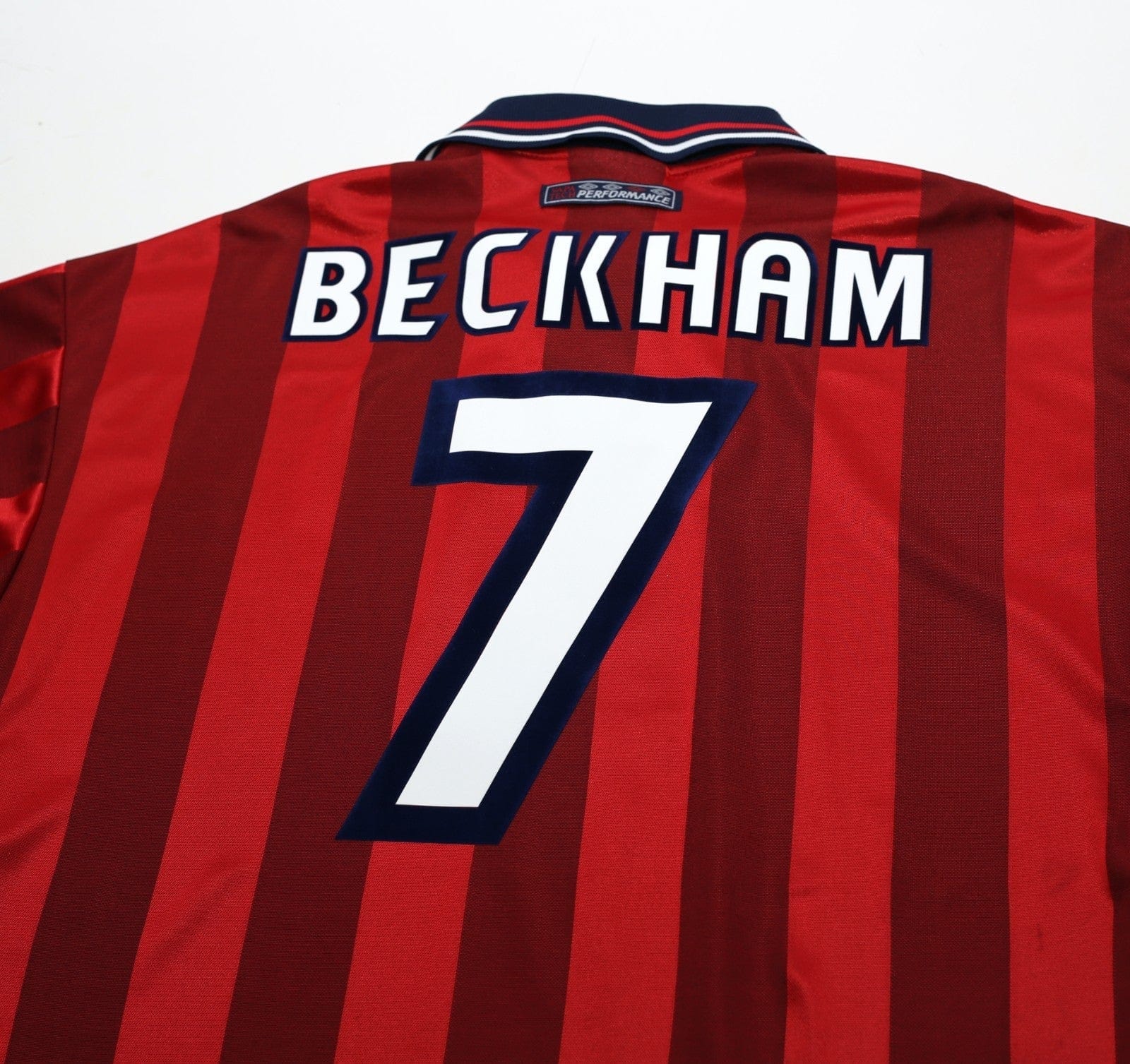 1997/99 BECKHAM #7 England Vintage Umbro Away Football Shirt (M) WC 1998