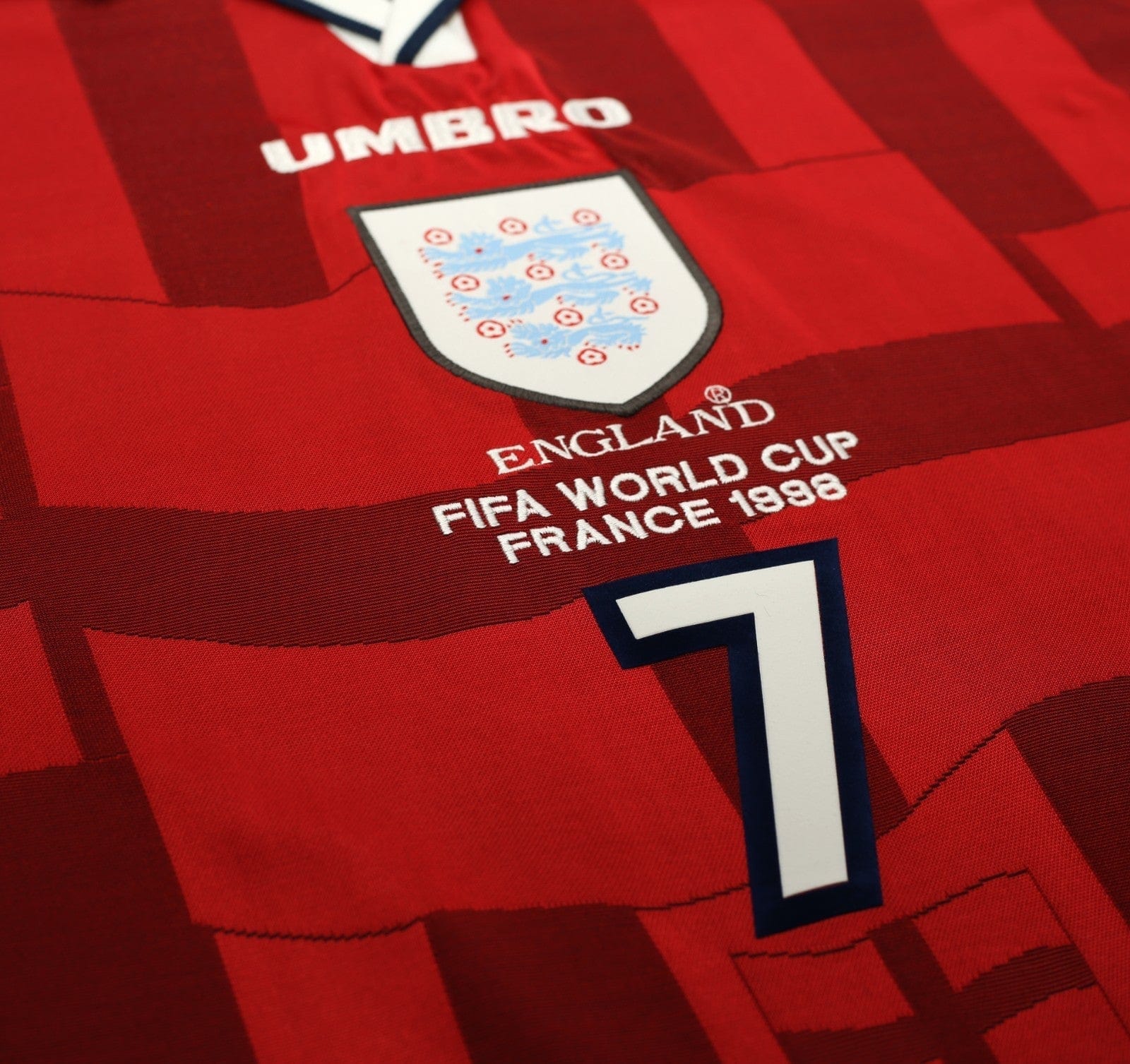 1997/99 BECKHAM #7 England Vintage Umbro Away Football Shirt (M) WC 1998